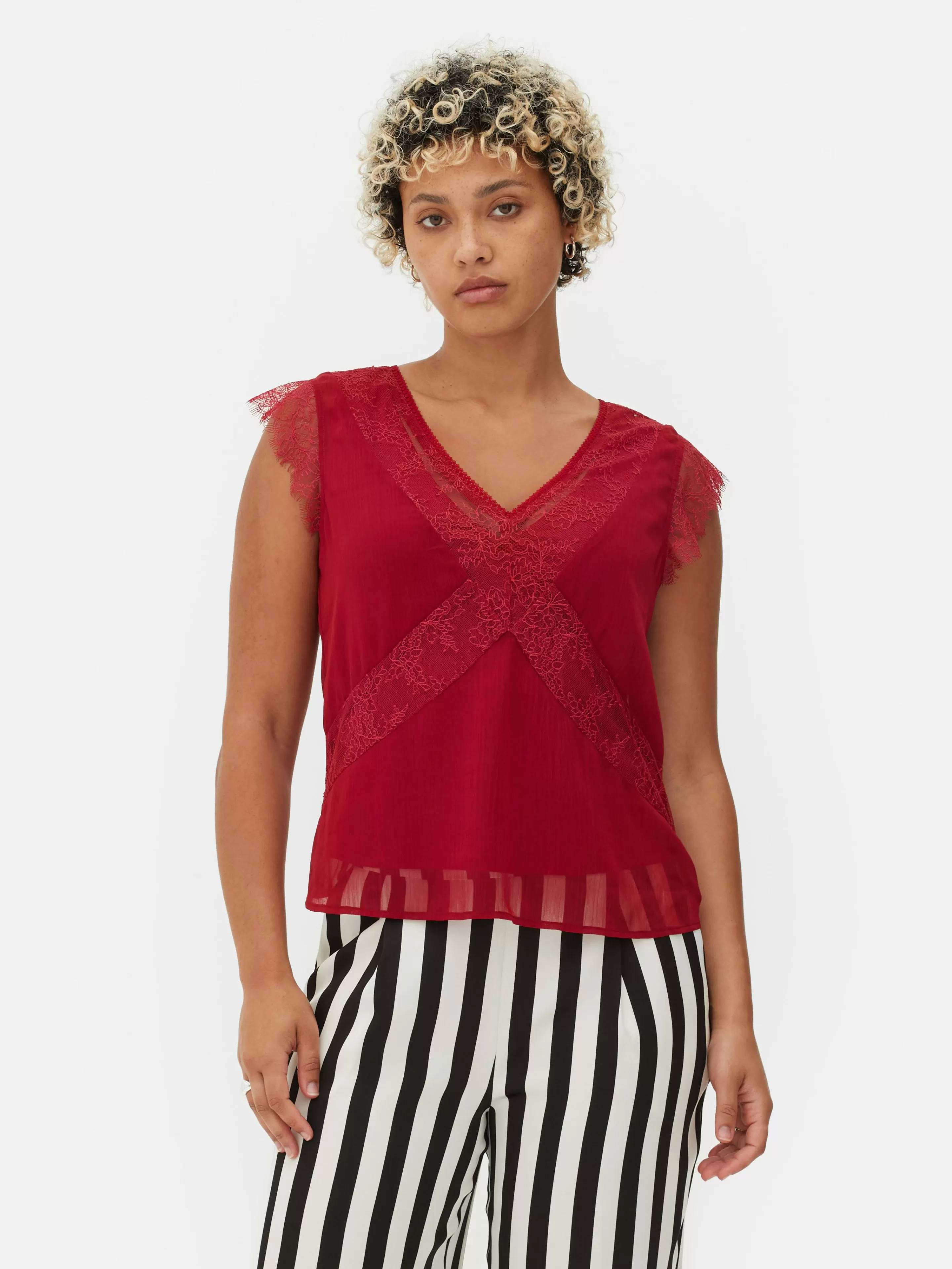 Mujer Primark Moda Gótica | Tops Y Camisetas | Blusa Con Encaje Beetlejuice X Colleen Atwood