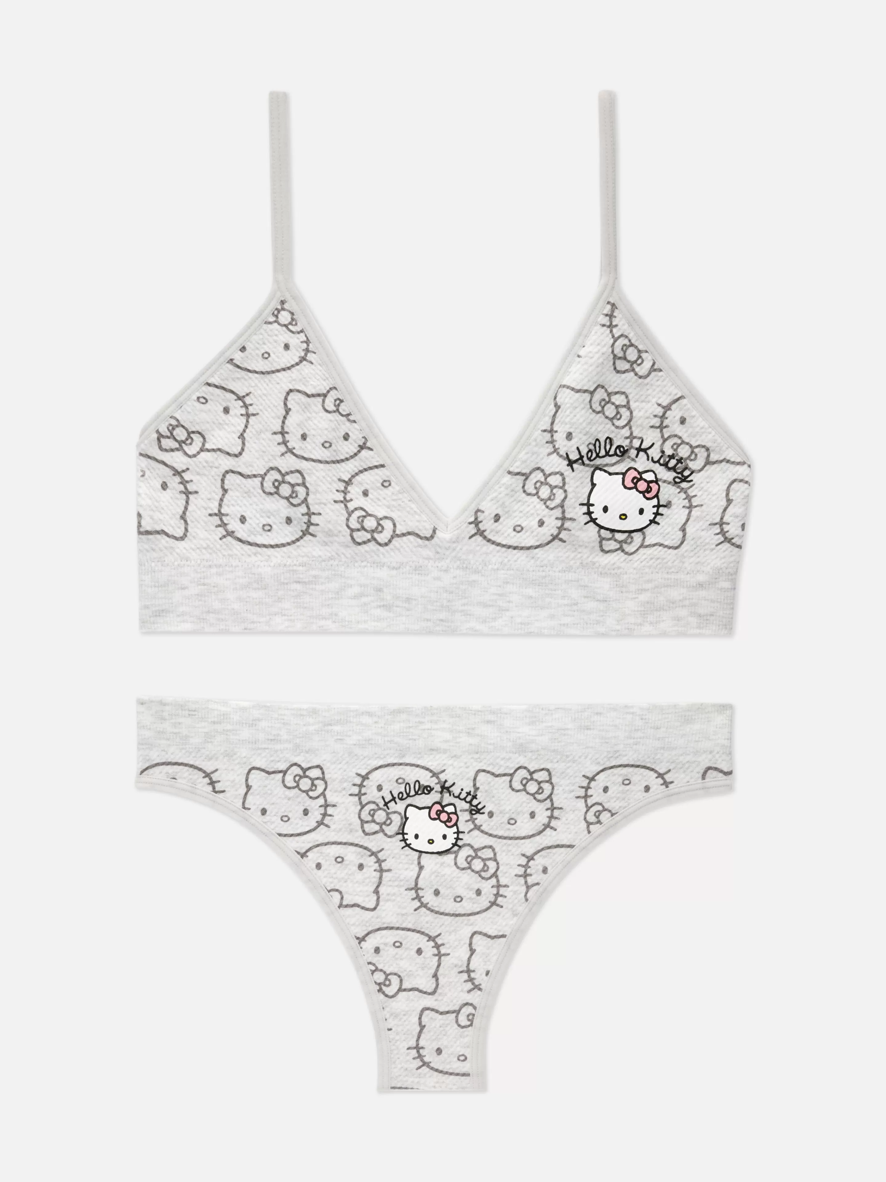 Mujer Primark Sets De Lencería | Bralette Y Tanga Sin Costuras De Hello Kitty