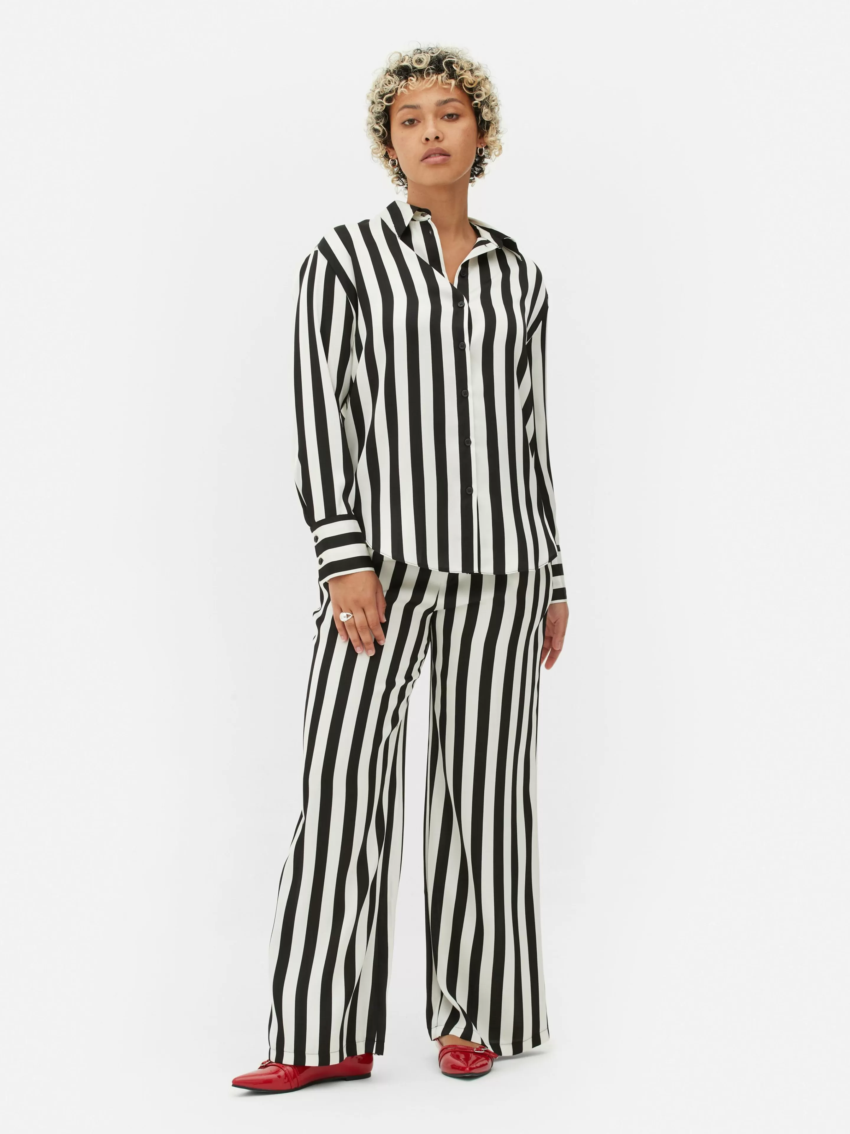 Mujer Primark Moda Gótica | Camisas Y Blusas | Camisa A Rayas Beetlejuice X Colleen Atwood