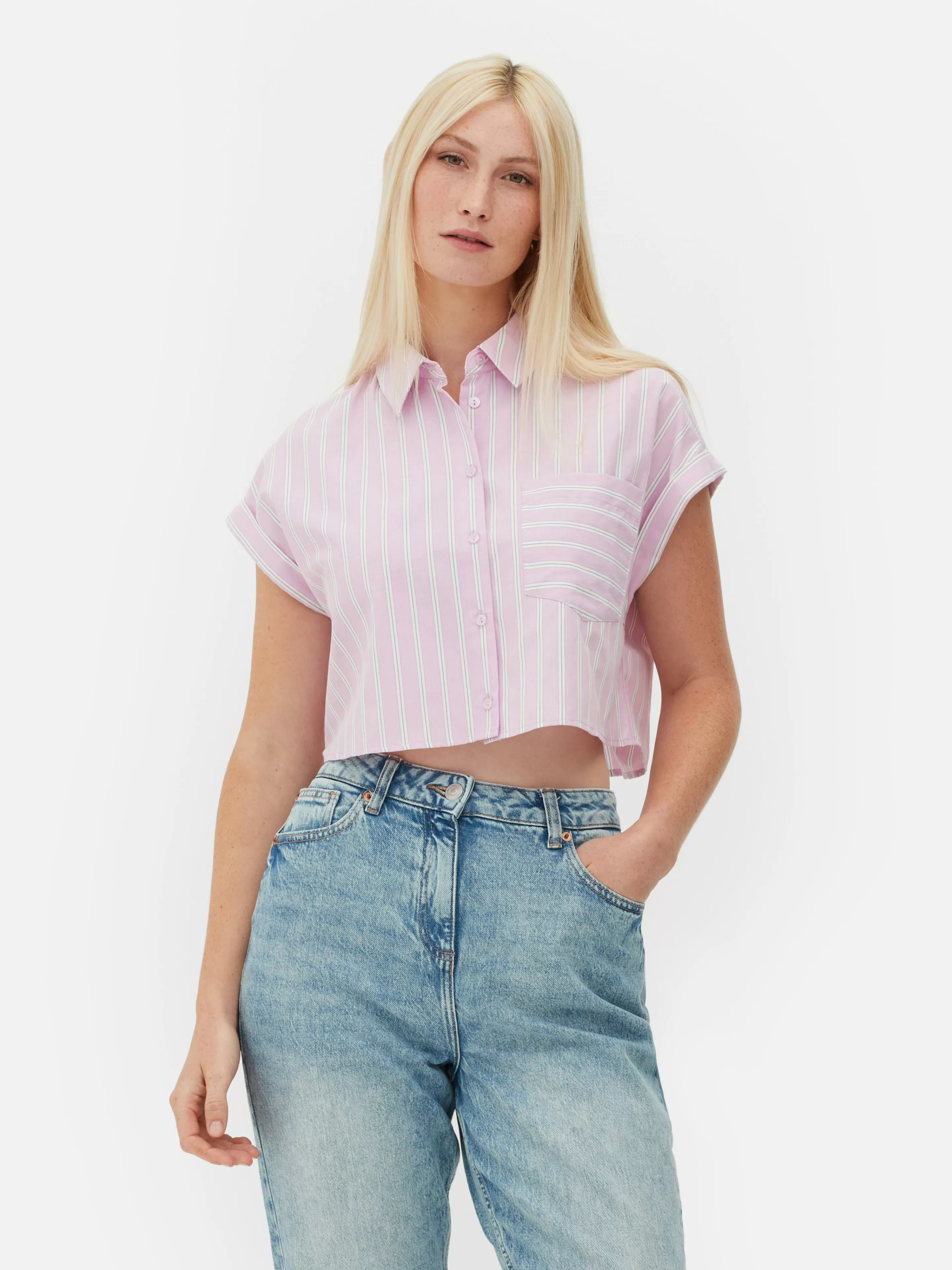 Mujer Primark Camisas Y Blusas | Camisa Corta De Manga Corta