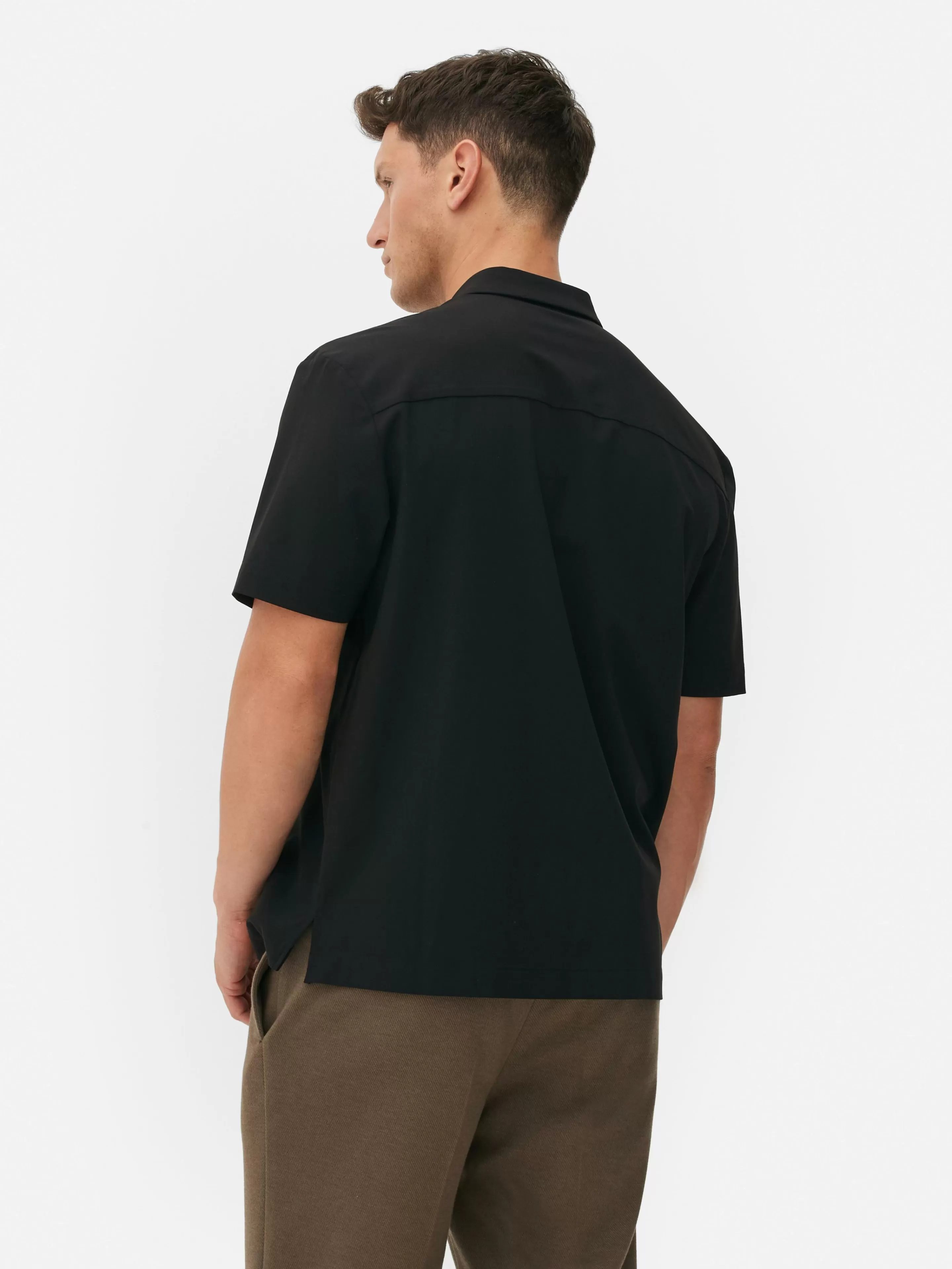 Hombre Primark Camisas | Camisa De Manga Corta Y Corte Cuadrado De Kem