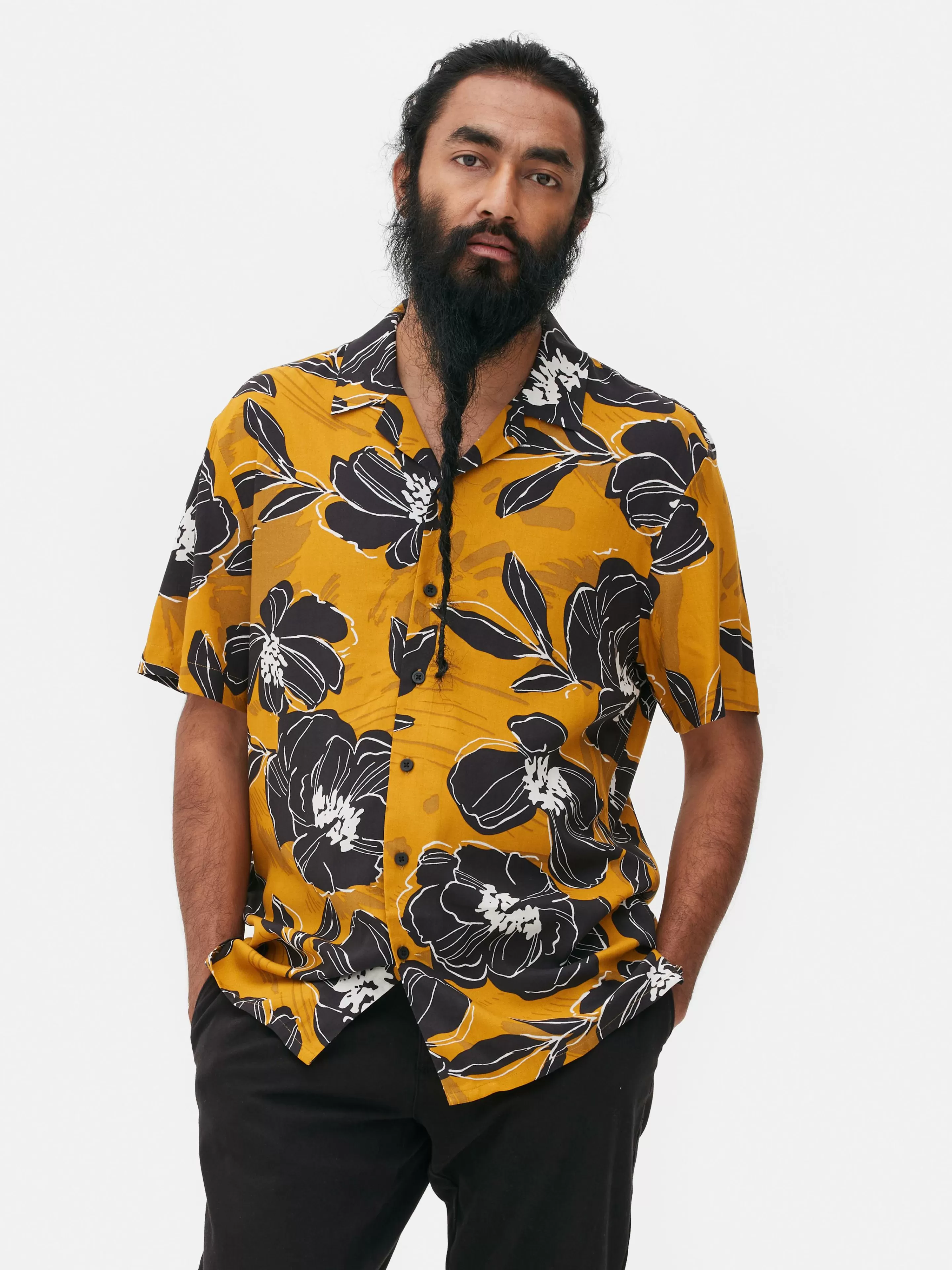 Hombre Primark Camisas | Camisa Floral De Manga Corta