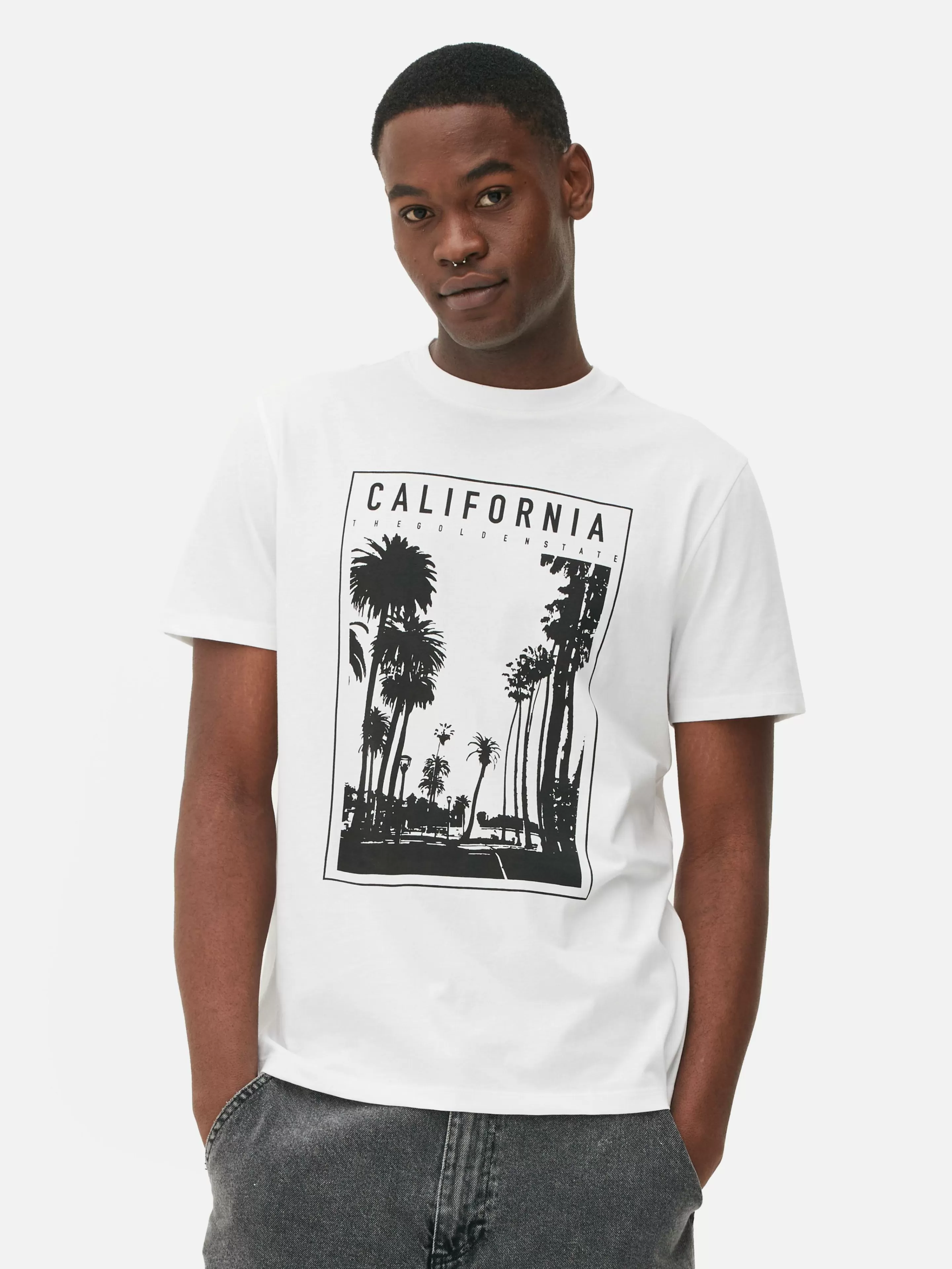 Hombre Primark Tops Y Camisetas | Camiseta Con Estampado Fotográfico «California»