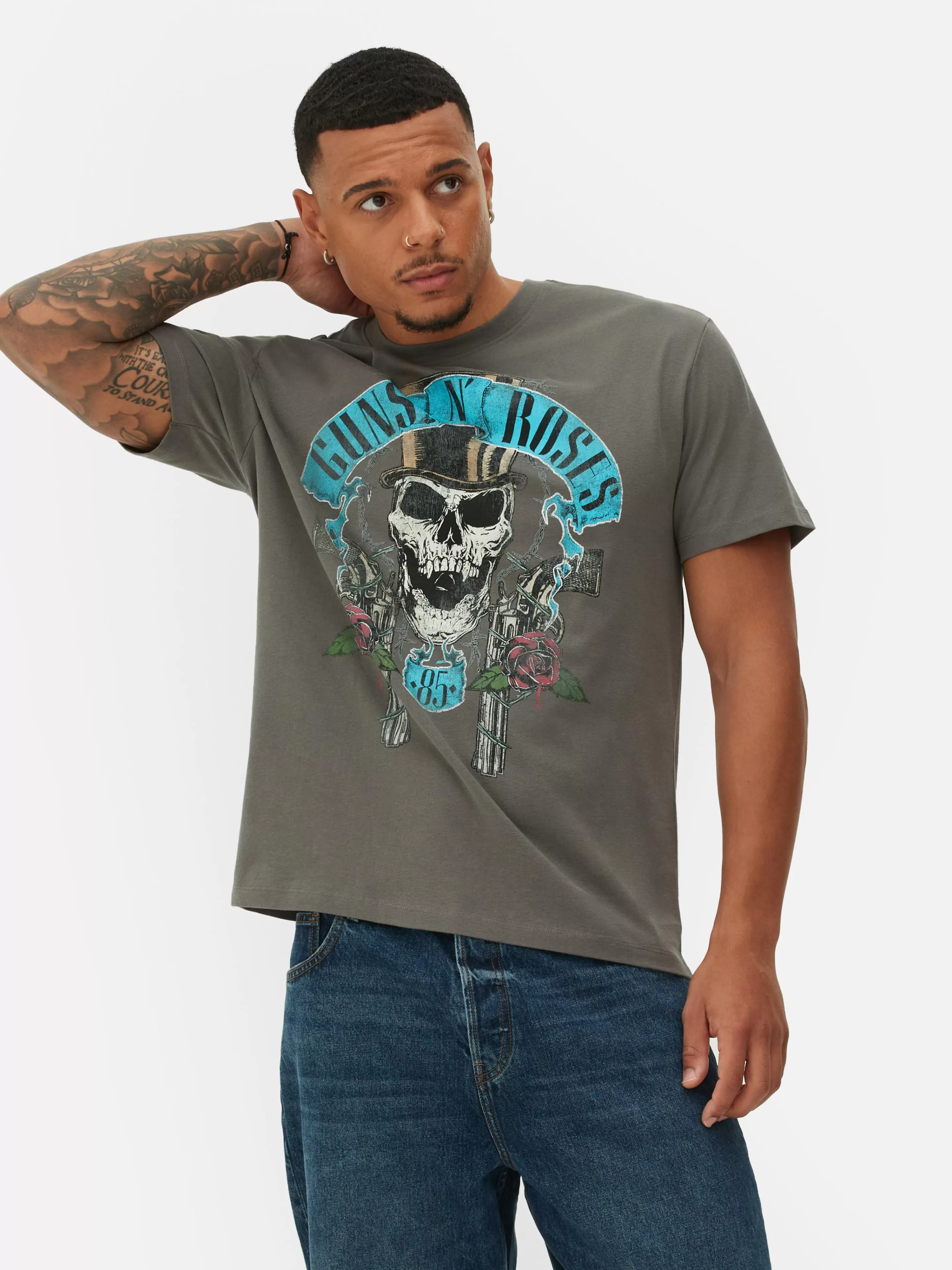 Hombre Primark Camisetas Y Sudaderas Con Estampado Gráfico | Tops Y Camisetas | Camiseta Con Estampado Gráfico De Guns N' Roses