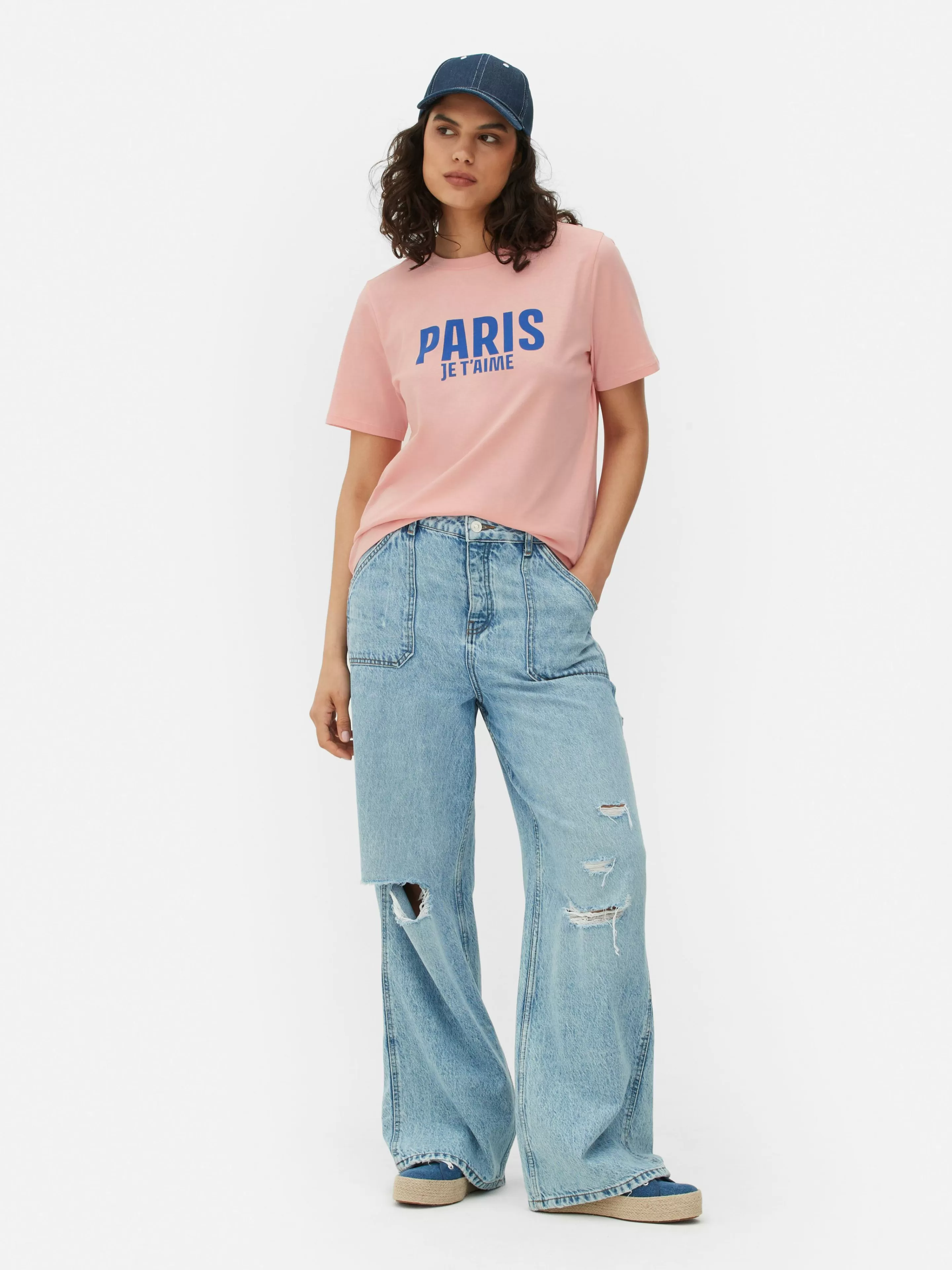 Mujer Primark Tops Y Camisetas | Camiseta Con Estampado Gráfico «Paris»