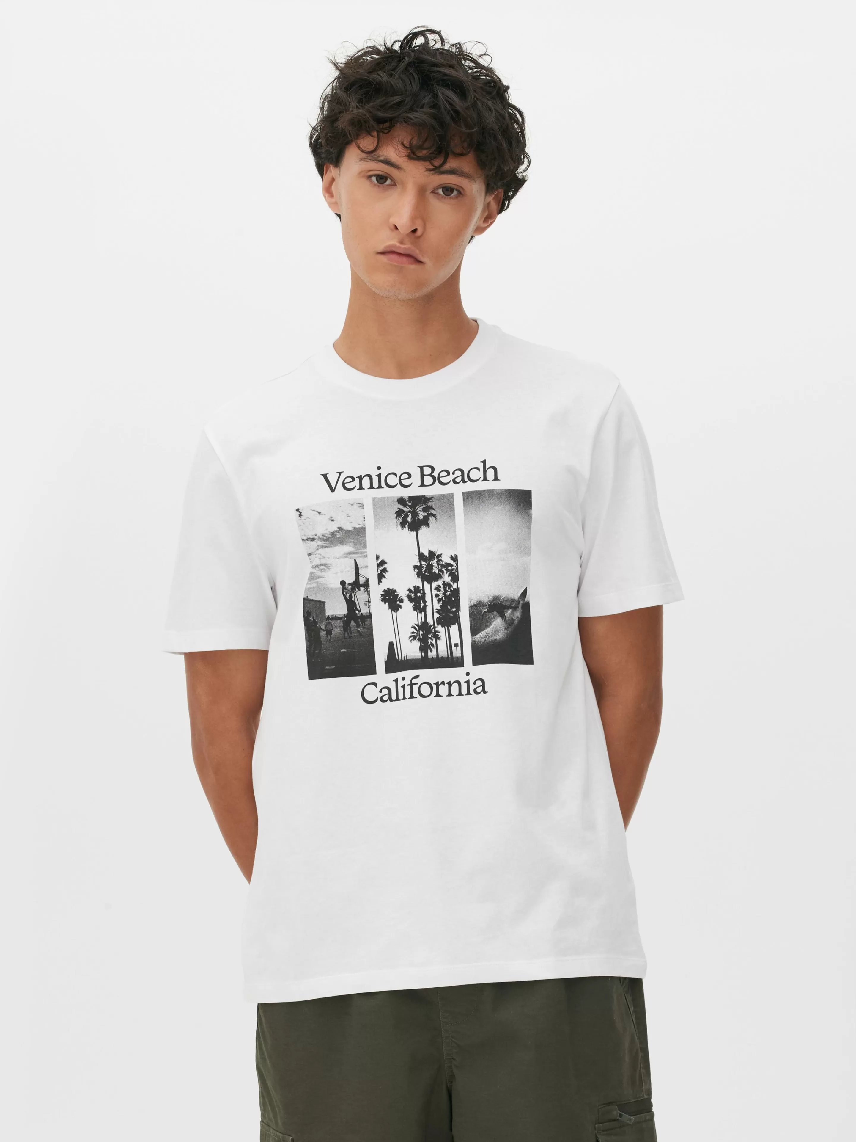 Hombre Primark Tops Y Camisetas | Camiseta Con Estampado Gráfico «Venice Beach»