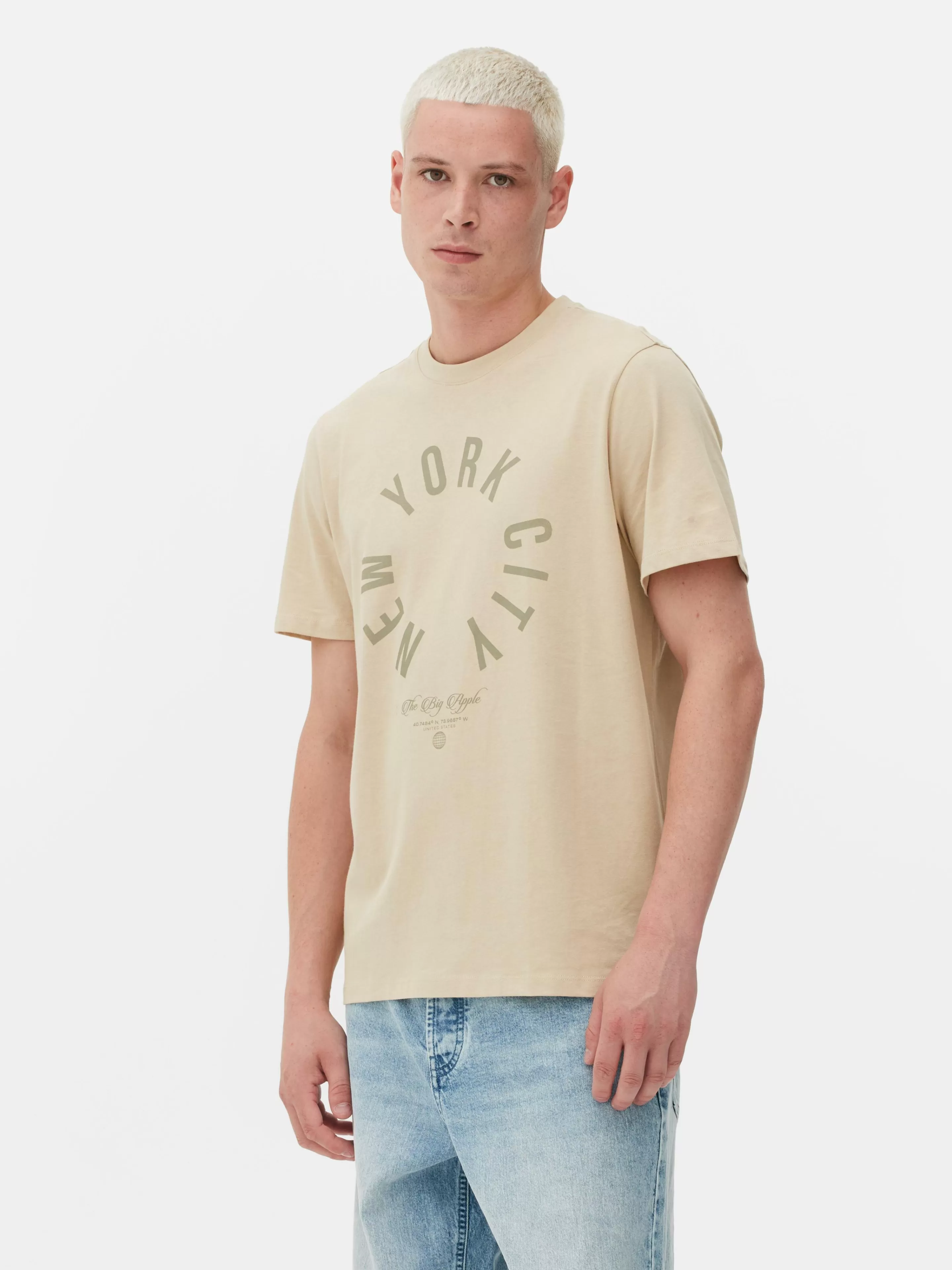 Hombre Primark Tops Y Camisetas | Camiseta Con Estampado «New York City»