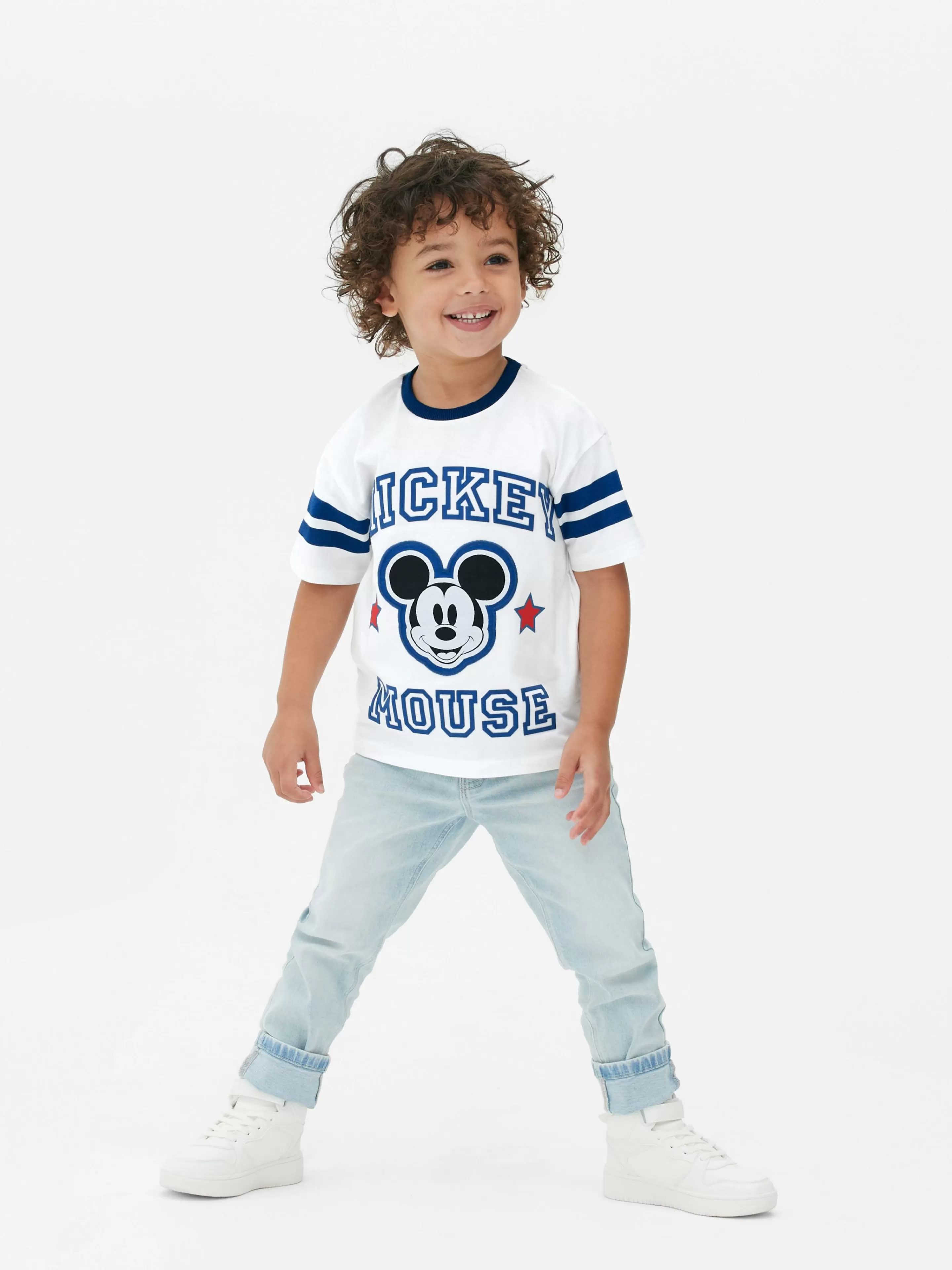 Niños Primark Tops Y Camisetas | Camiseta Con Ribete De Mickey Mouse De Disney