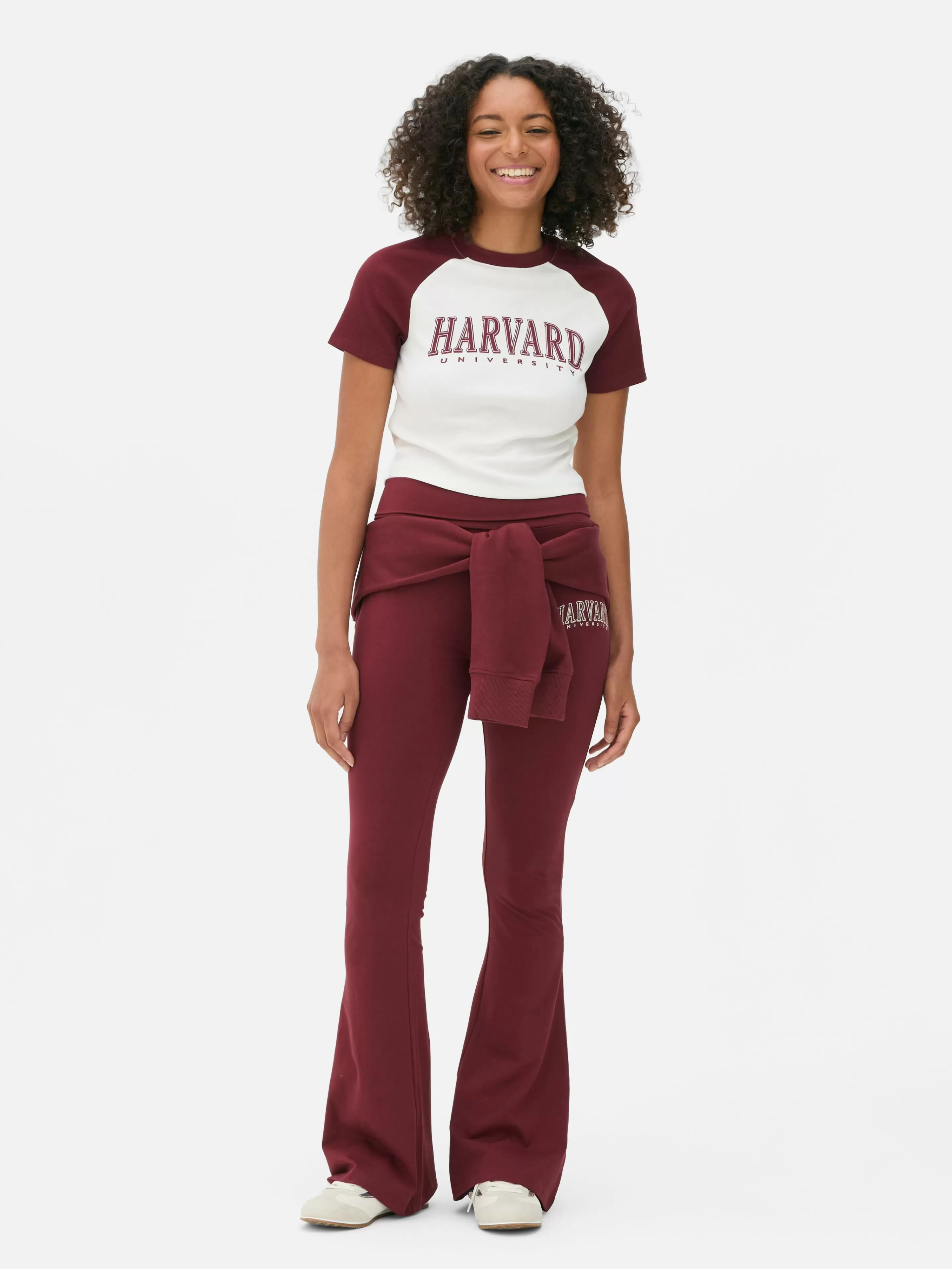 Mujer Primark Tops Y Camisetas | Camiseta Corta De Harvard Estilo Raglán