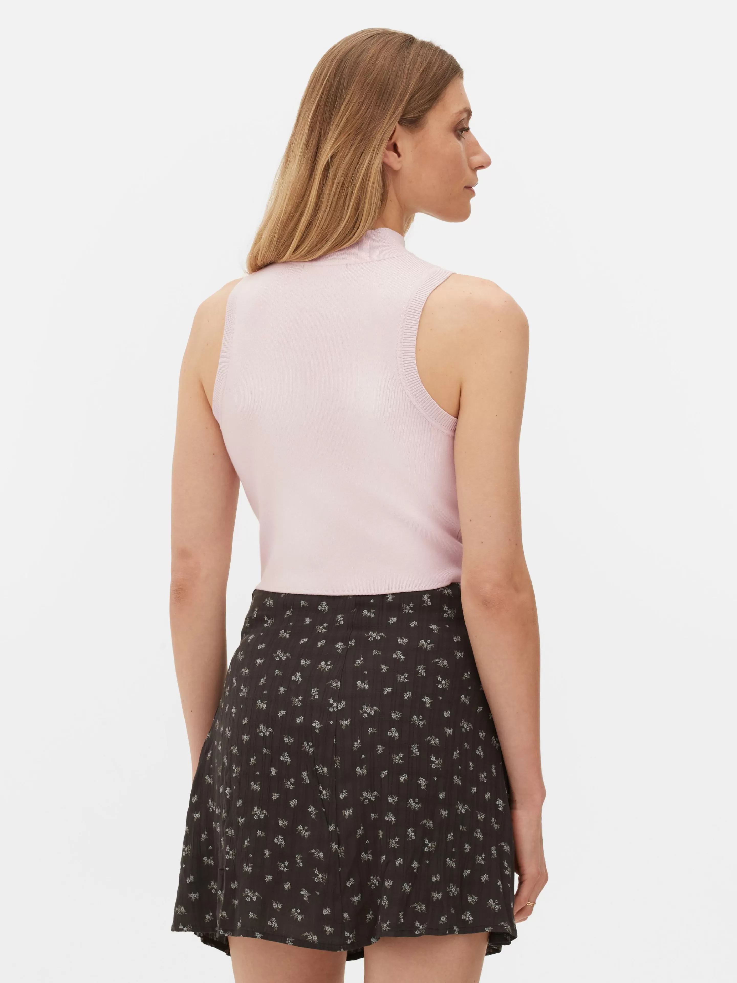 Mujer Primark Tops Y Camisetas | Camiseta Corta Sin Mangas De Cuello Alto