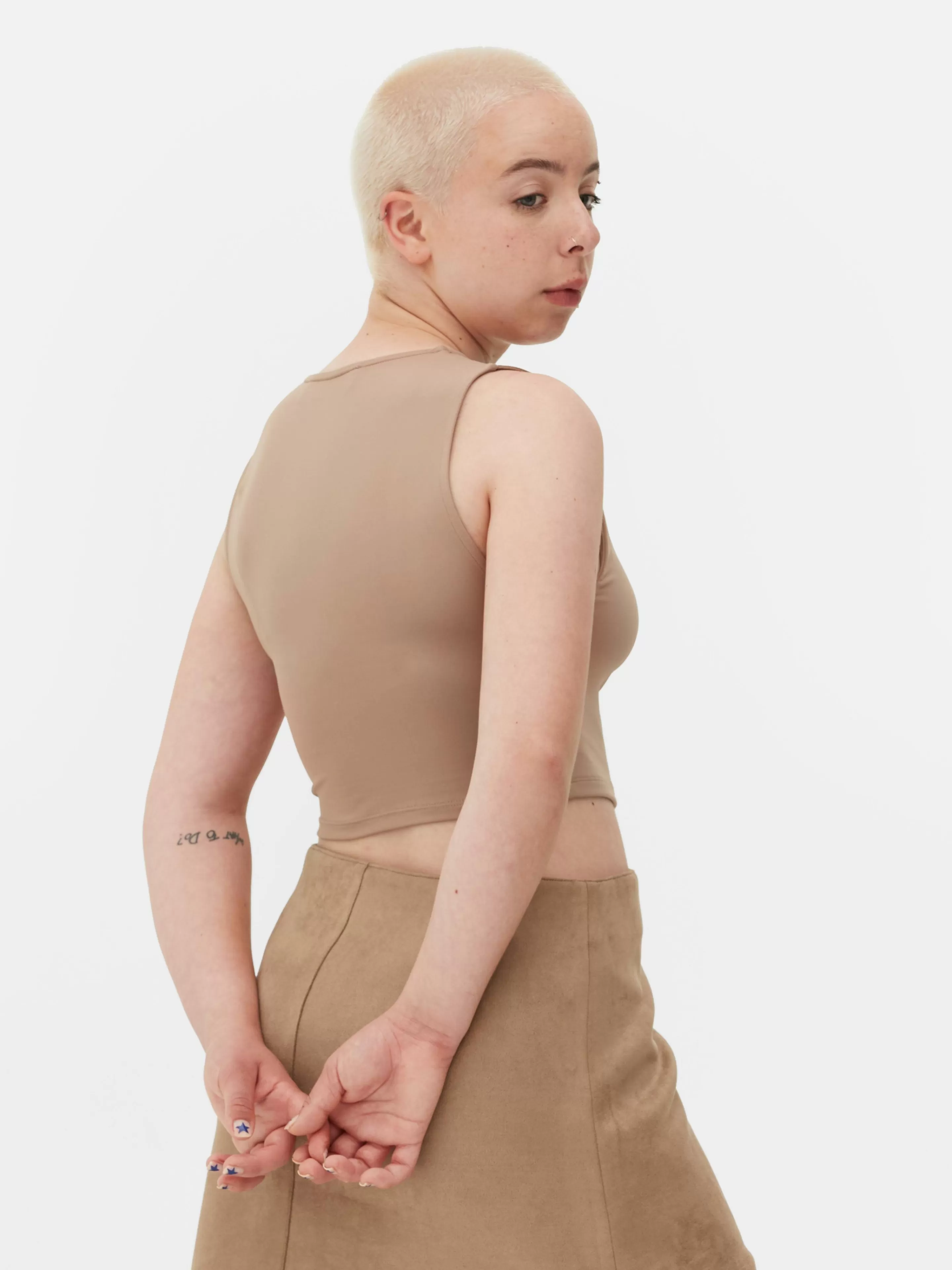Mujer Primark Tops Y Camisetas | Camiseta Corta Y Sin Mangas Con Espalda Nadadora