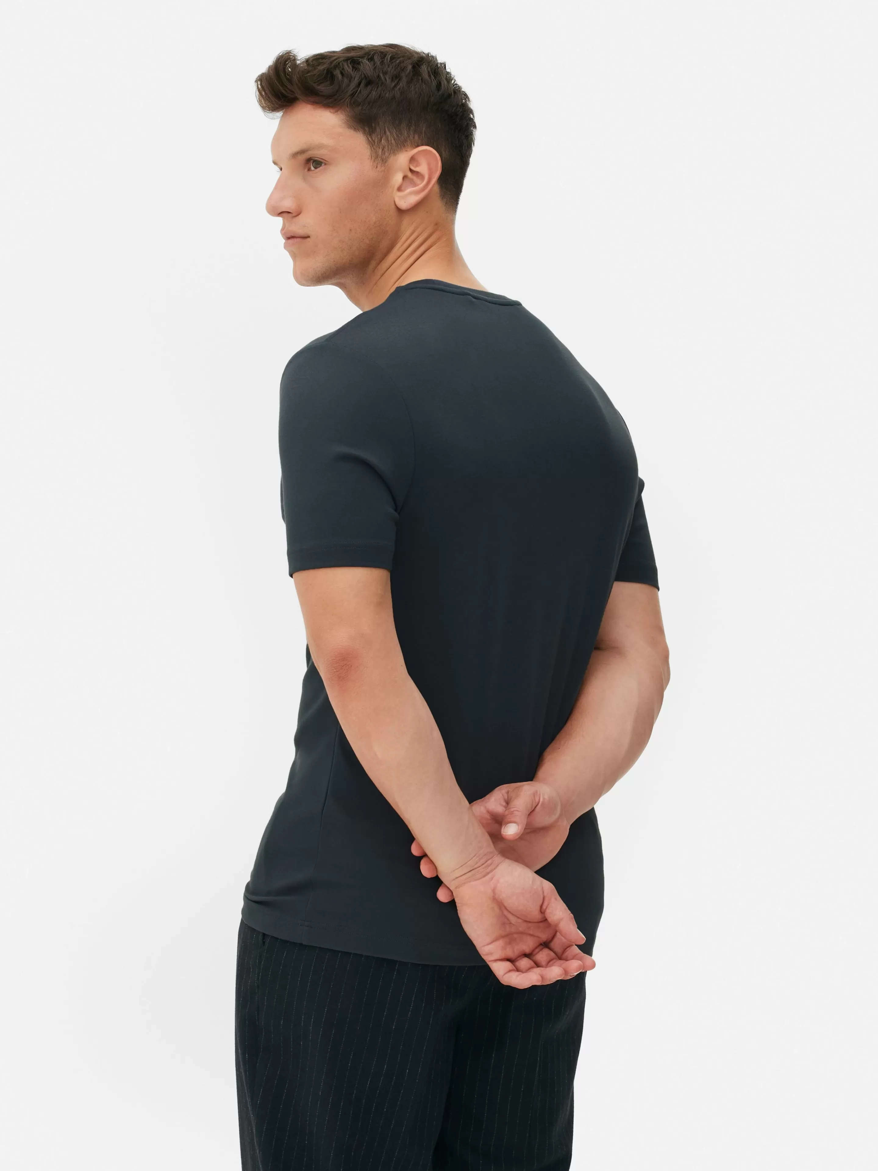 Hombre Primark Tops Y Camisetas | Camiseta De Corte Entallado De Kem