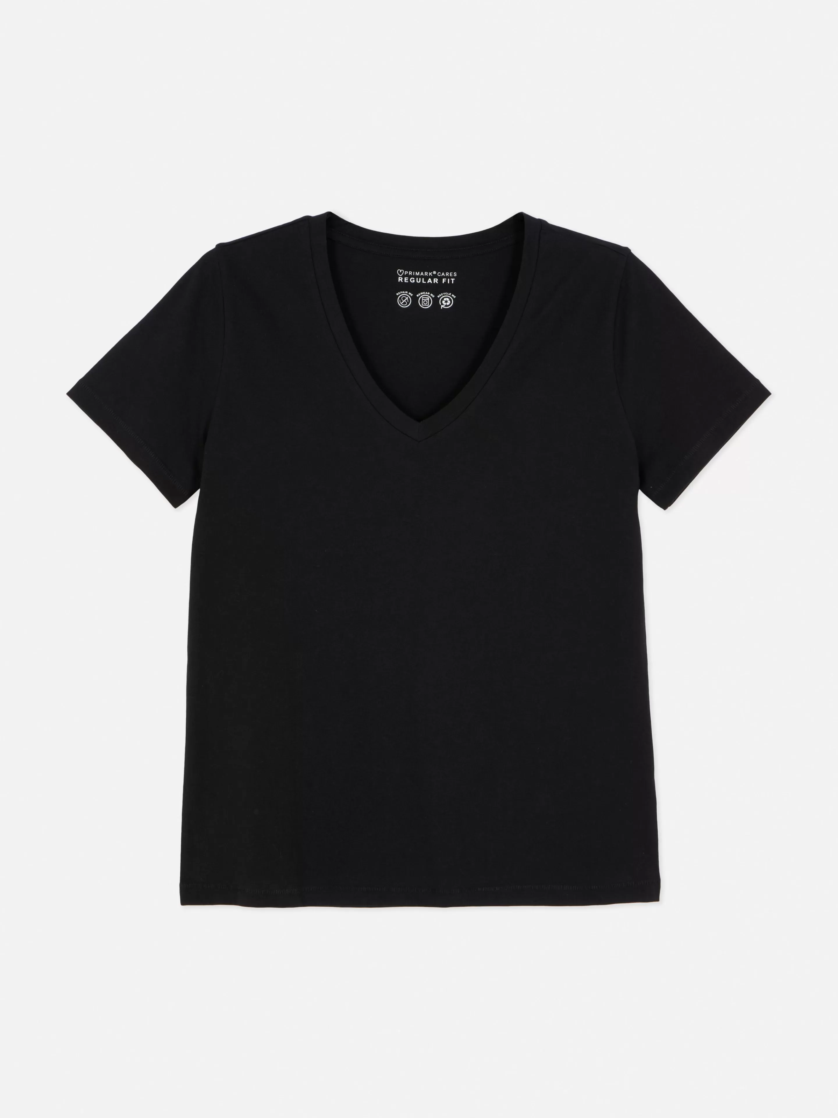 Mujer Primark Tops Y Camisetas | Camiseta De Corte Recto Con Cuello De Pico