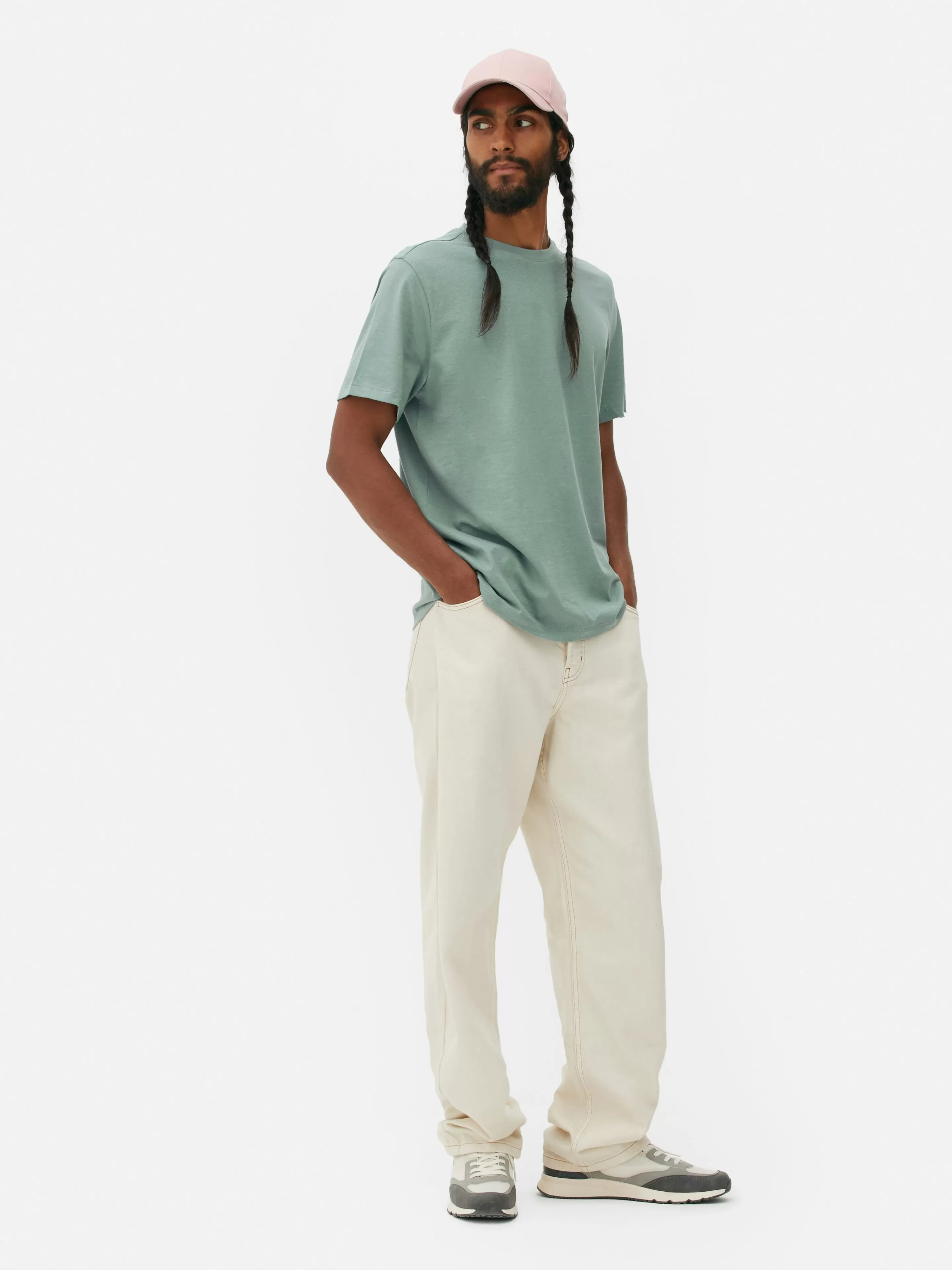 Hombre Primark Tops Y Camisetas | Camiseta De Cuello Redondo Y Corte Recto