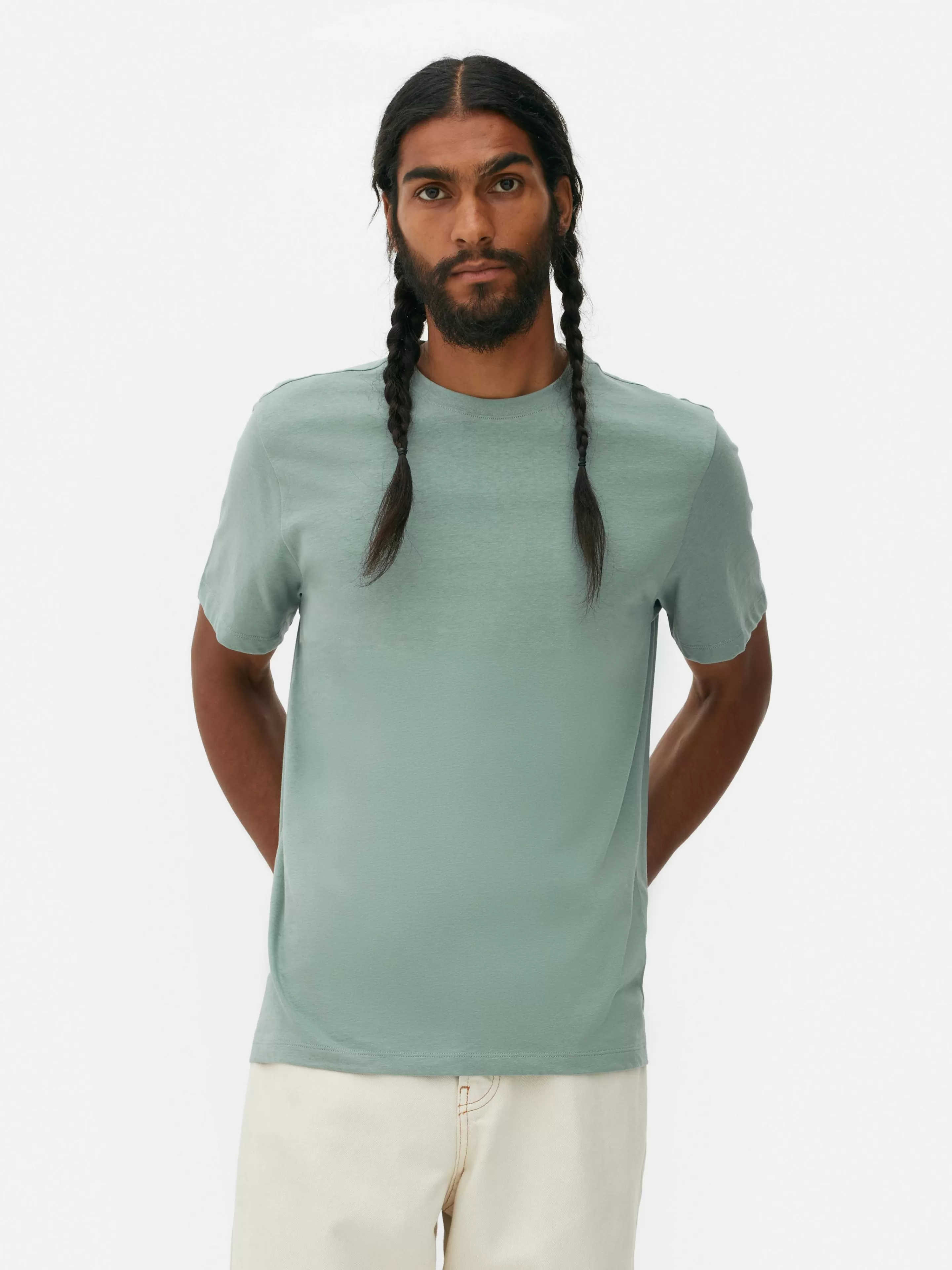Hombre Primark Tops Y Camisetas | Camiseta De Cuello Redondo Y Corte Recto