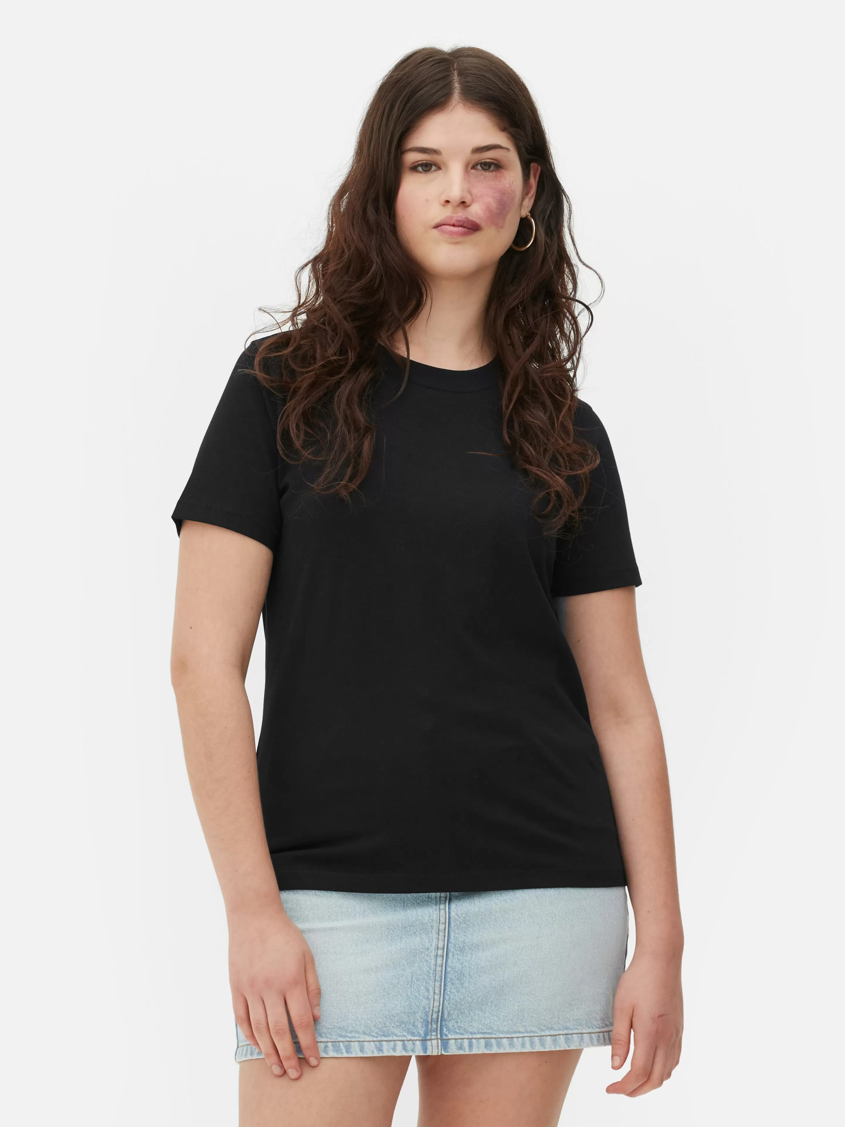 Mujer Primark Tops Y Camisetas | Camiseta De Cuello Redondo Y Corte Recto