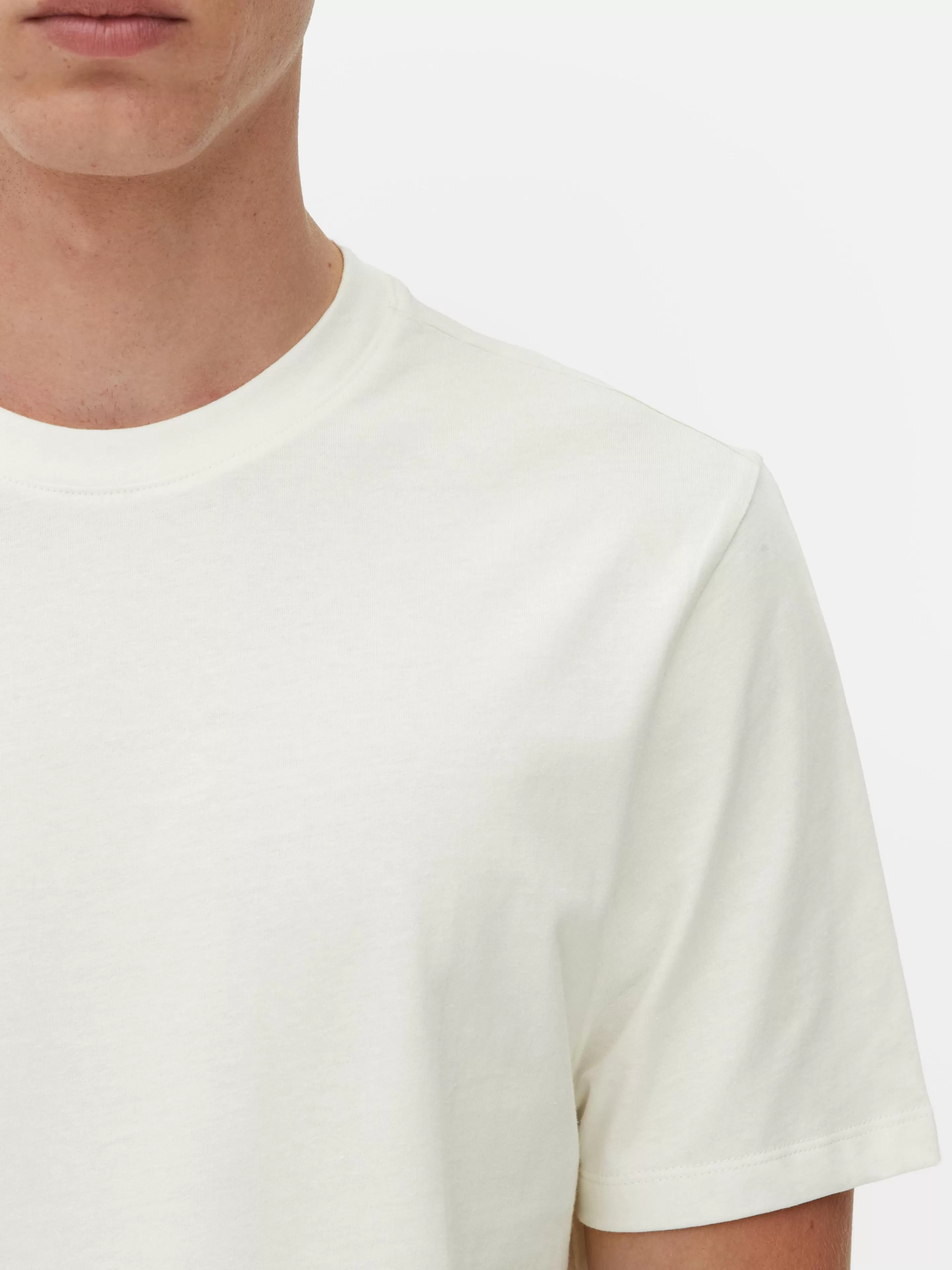 Hombre Primark Tops Y Camisetas | Camiseta De Cuello Redondo Y Corte Recto