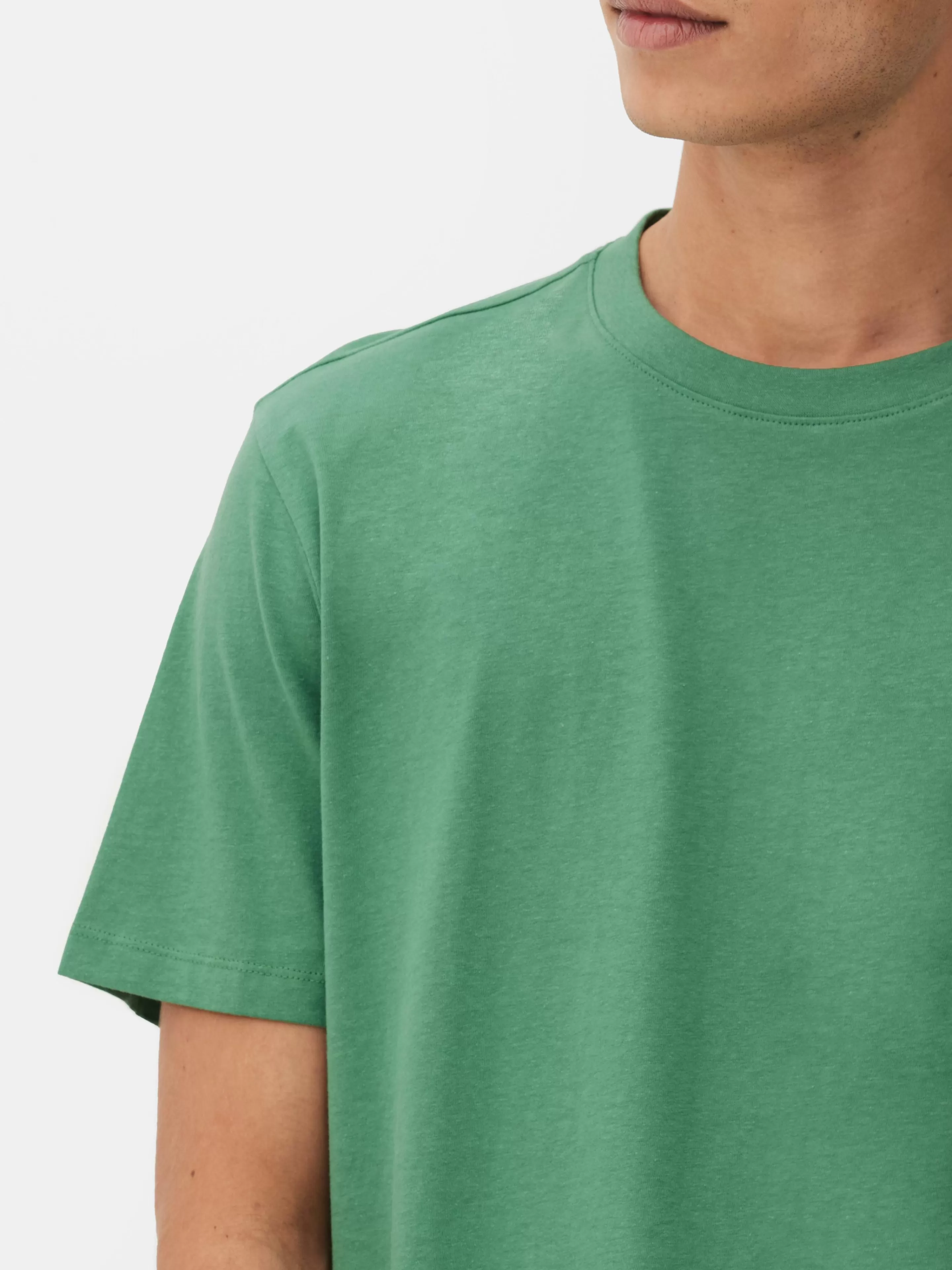 Hombre Primark Tops Y Camisetas | Camiseta De Cuello Redondo Y Corte Recto