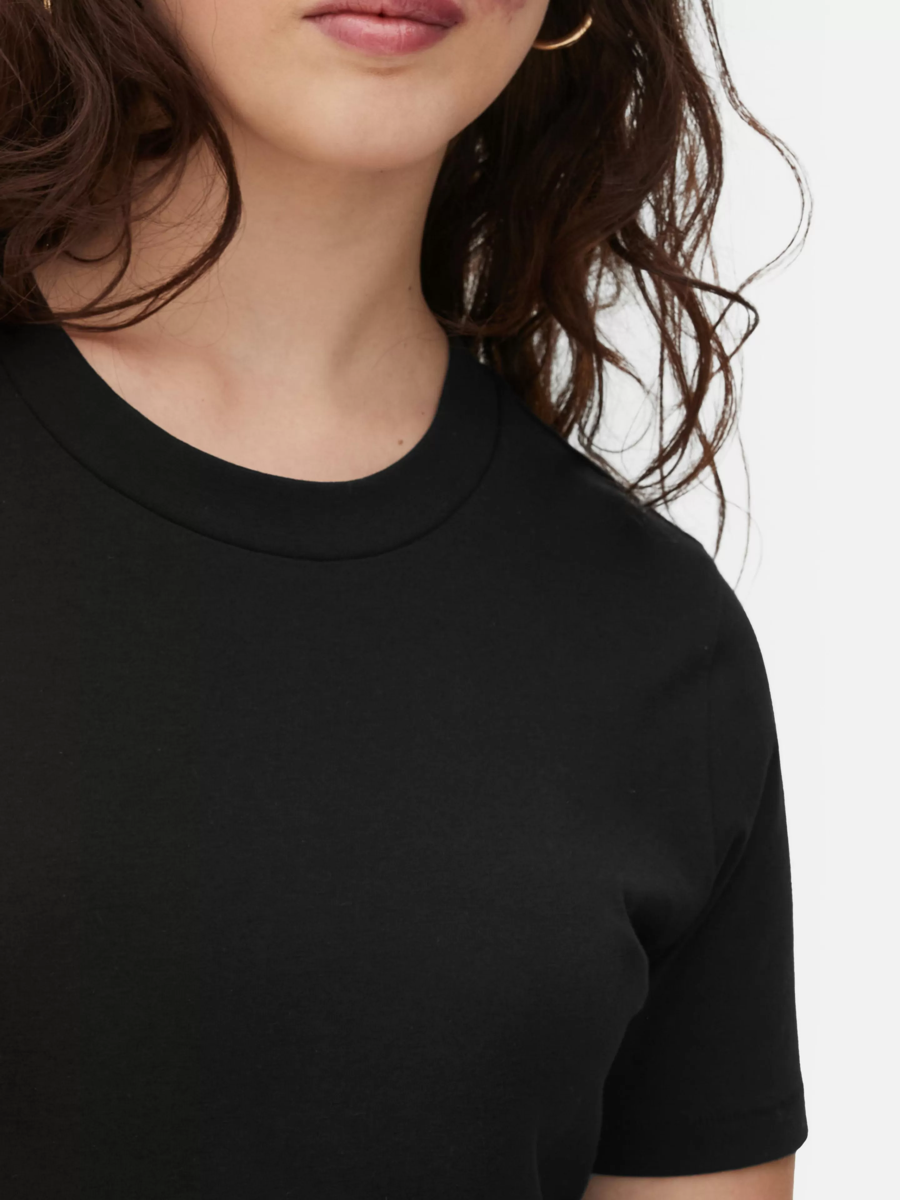 Mujer Primark Tops Y Camisetas | Camiseta De Cuello Redondo Y Corte Recto