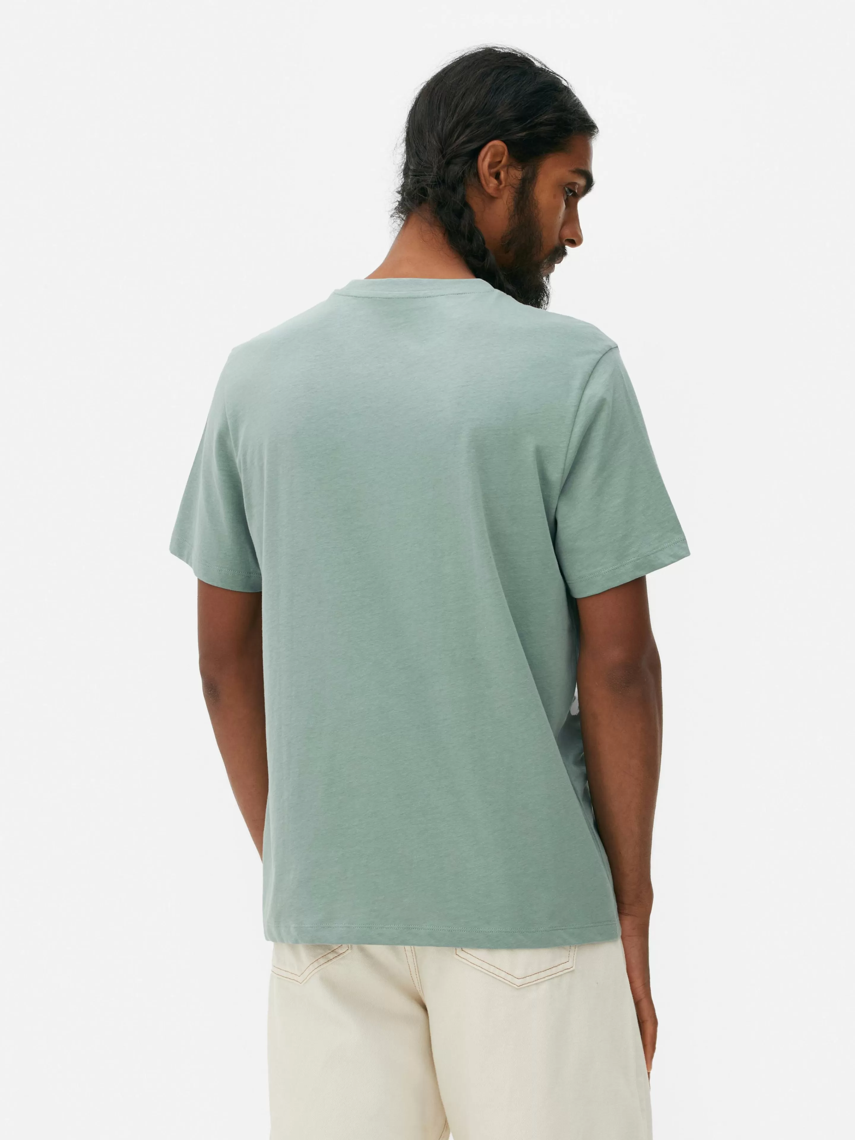 Hombre Primark Tops Y Camisetas | Camiseta De Cuello Redondo Y Corte Recto