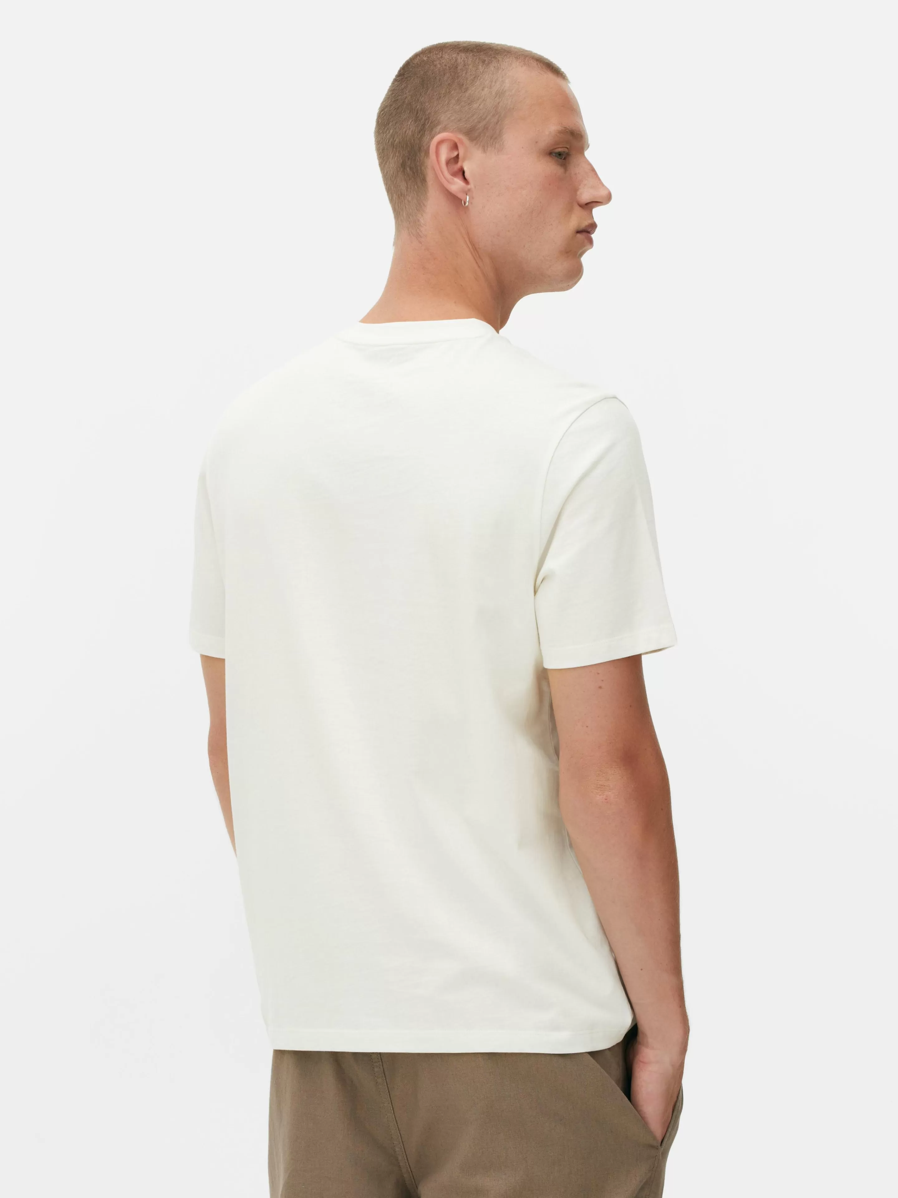 Hombre Primark Tops Y Camisetas | Camiseta De Cuello Redondo Y Corte Recto