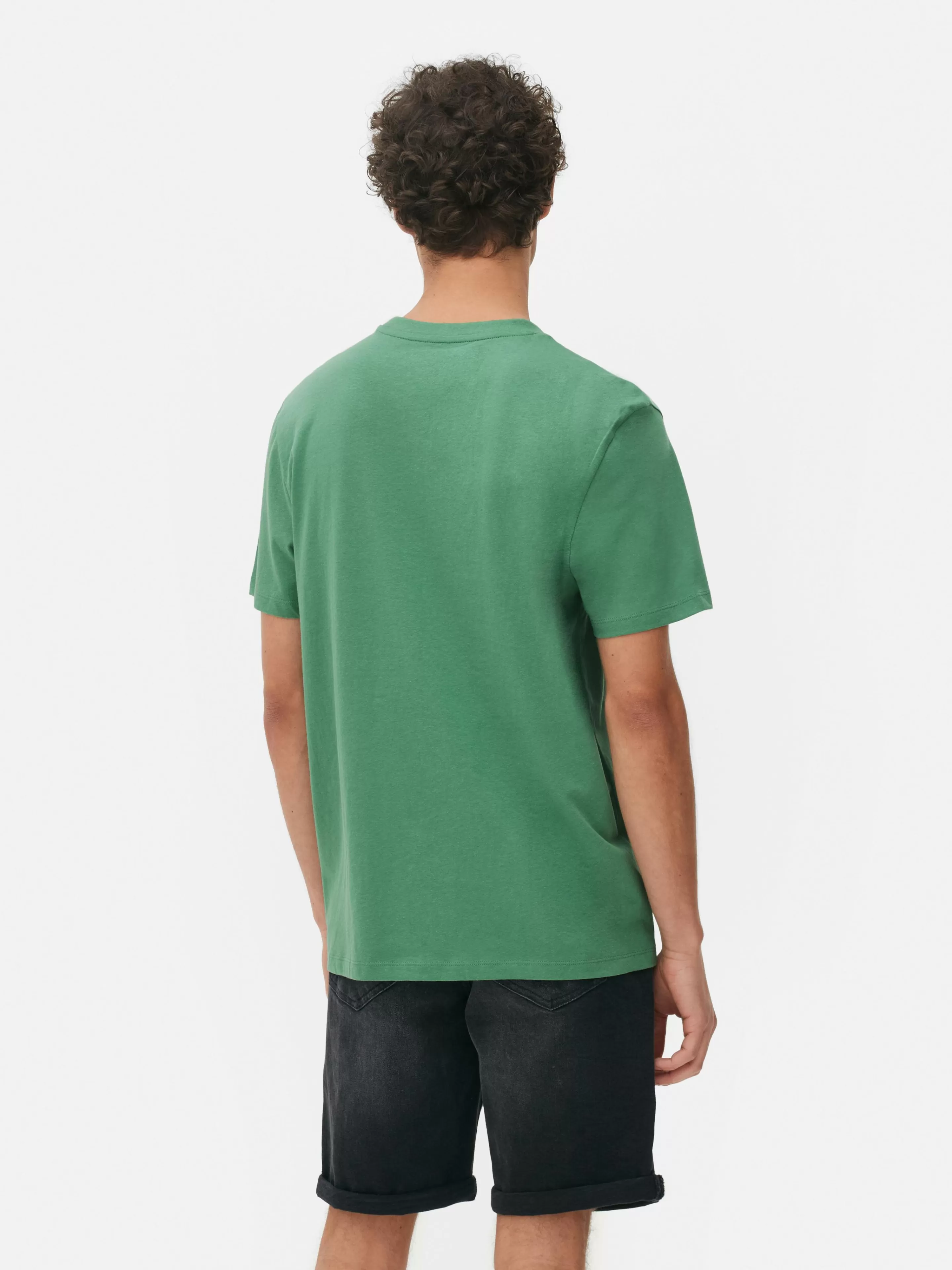 Hombre Primark Tops Y Camisetas | Camiseta De Cuello Redondo Y Corte Recto