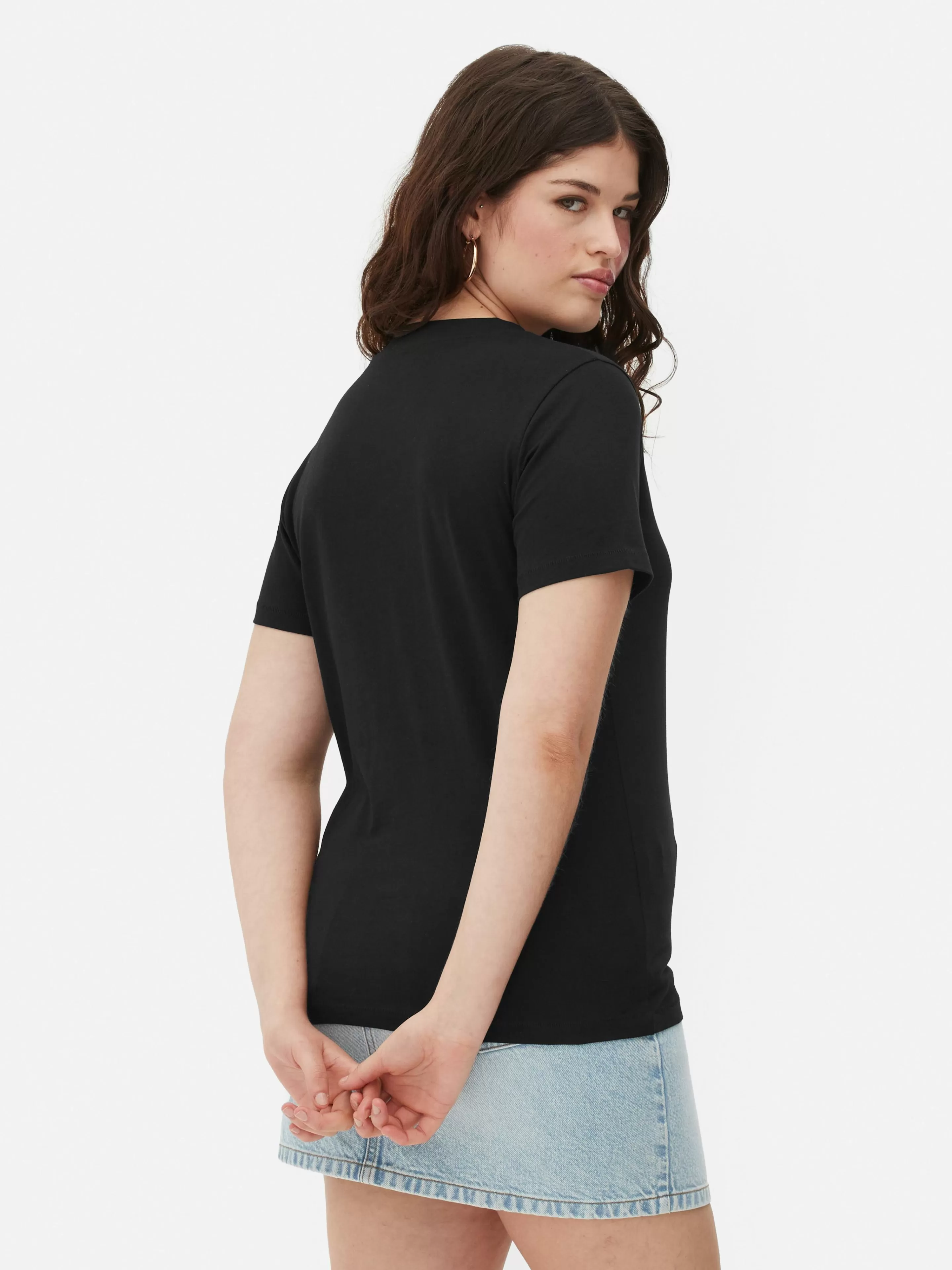 Mujer Primark Tops Y Camisetas | Camiseta De Cuello Redondo Y Corte Recto