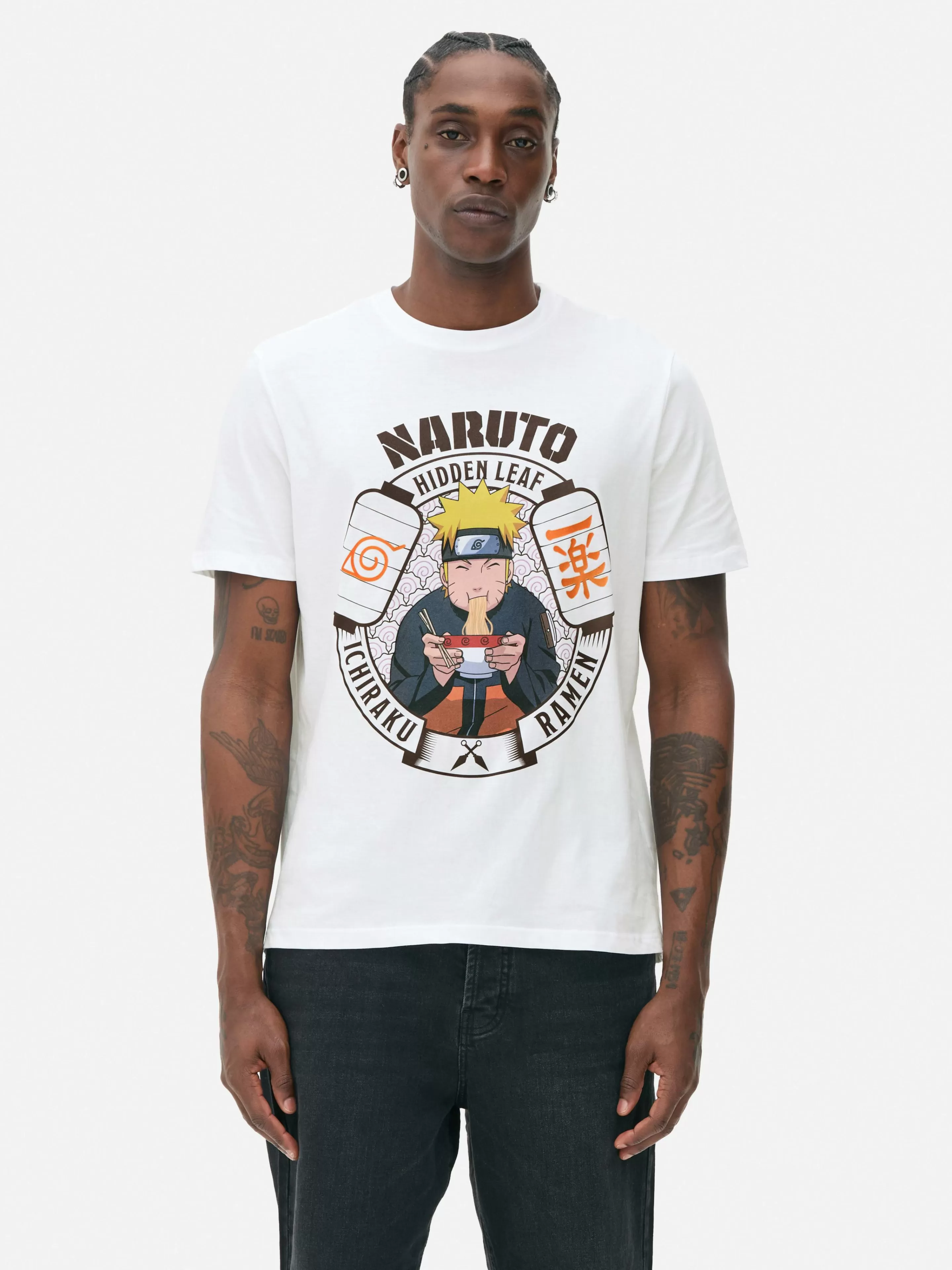 Hombre Primark Camisetas Y Sudaderas Con Estampado Gráfico | Tops Y Camisetas | Camiseta De Ichiraku Ramen De Naruto