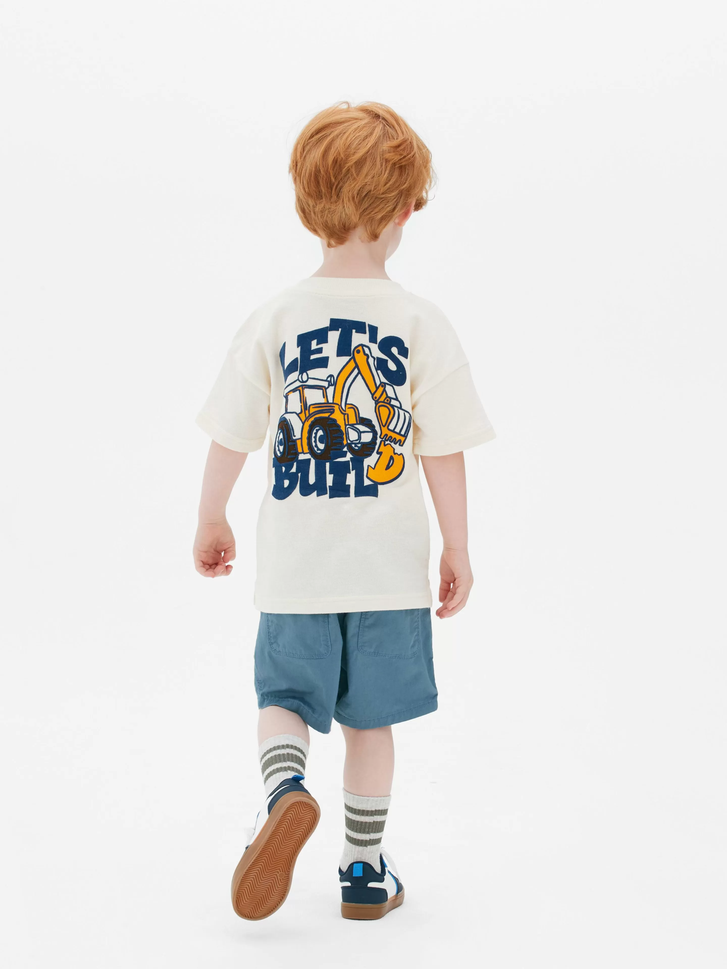 Niños Primark Tops Y Camisetas | Camiseta De Manga Corta Con Estampado De Excavadora