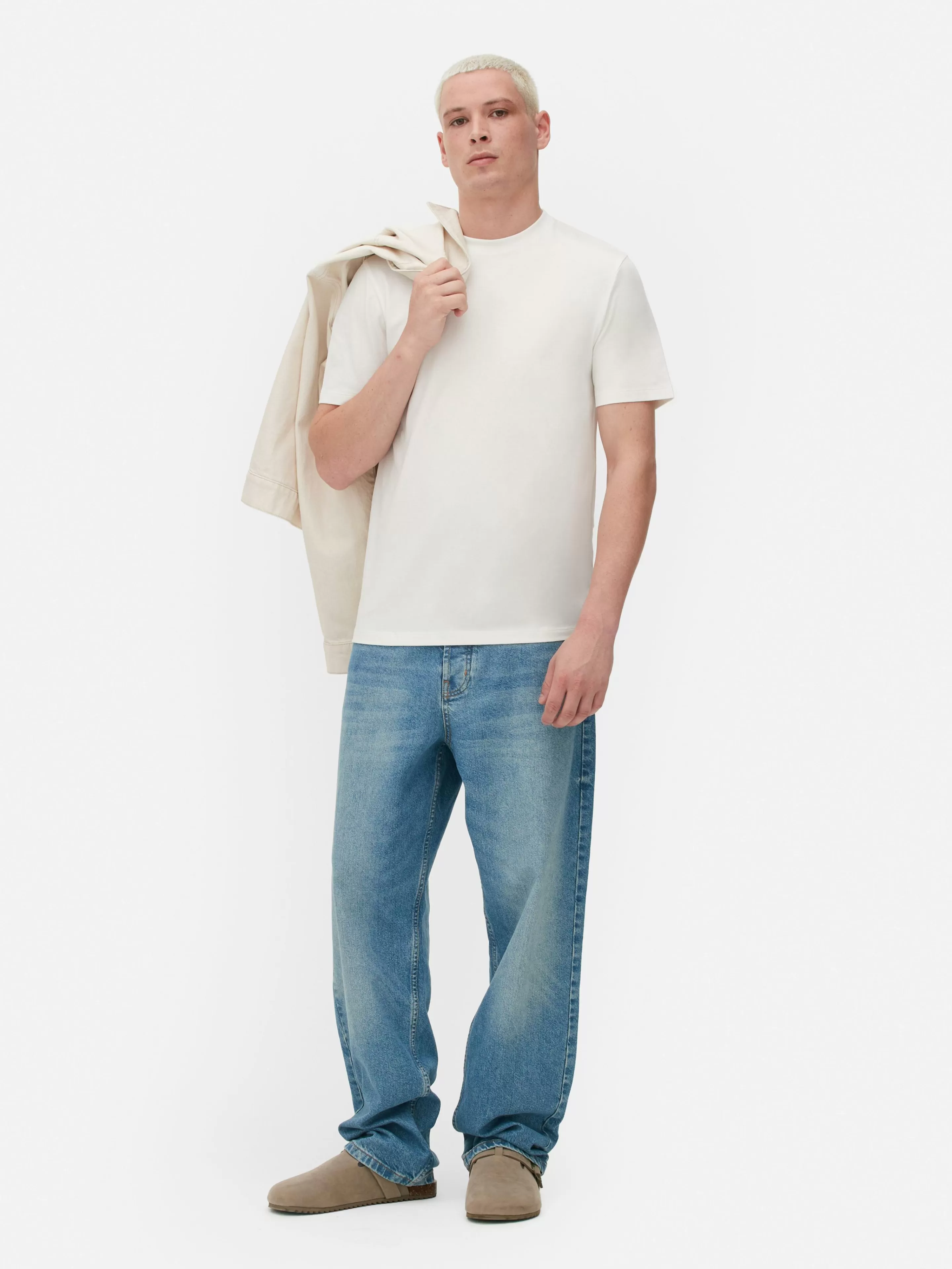Hombre Primark Tops Y Camisetas | Camiseta De Manga Corta Y Corte Entallado