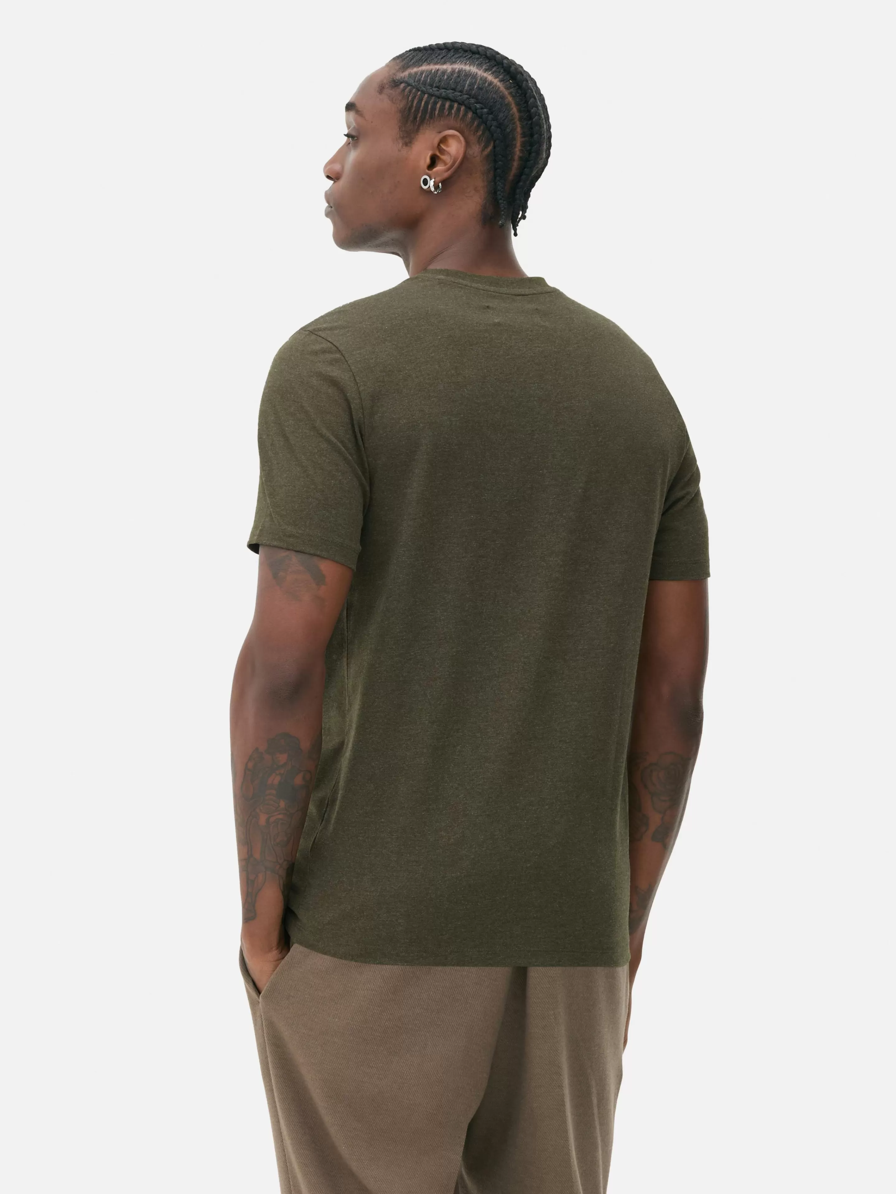 Hombre Primark Tops Y Camisetas | Camiseta De Manga Corta Y Corte Entallado