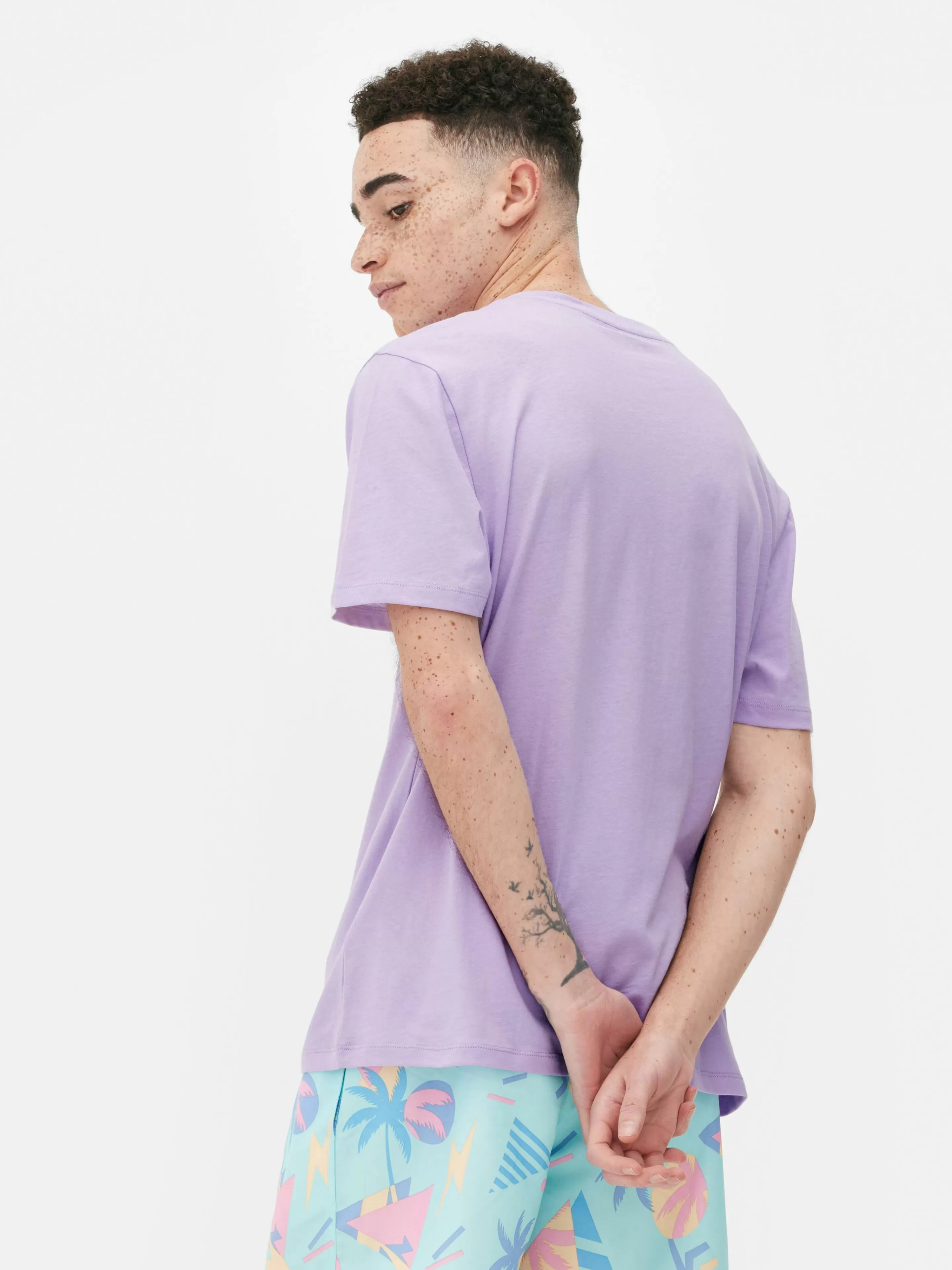 Hombre Primark Tops Y Camisetas | Camiseta De Manga Corta Y Cuello Redondo
