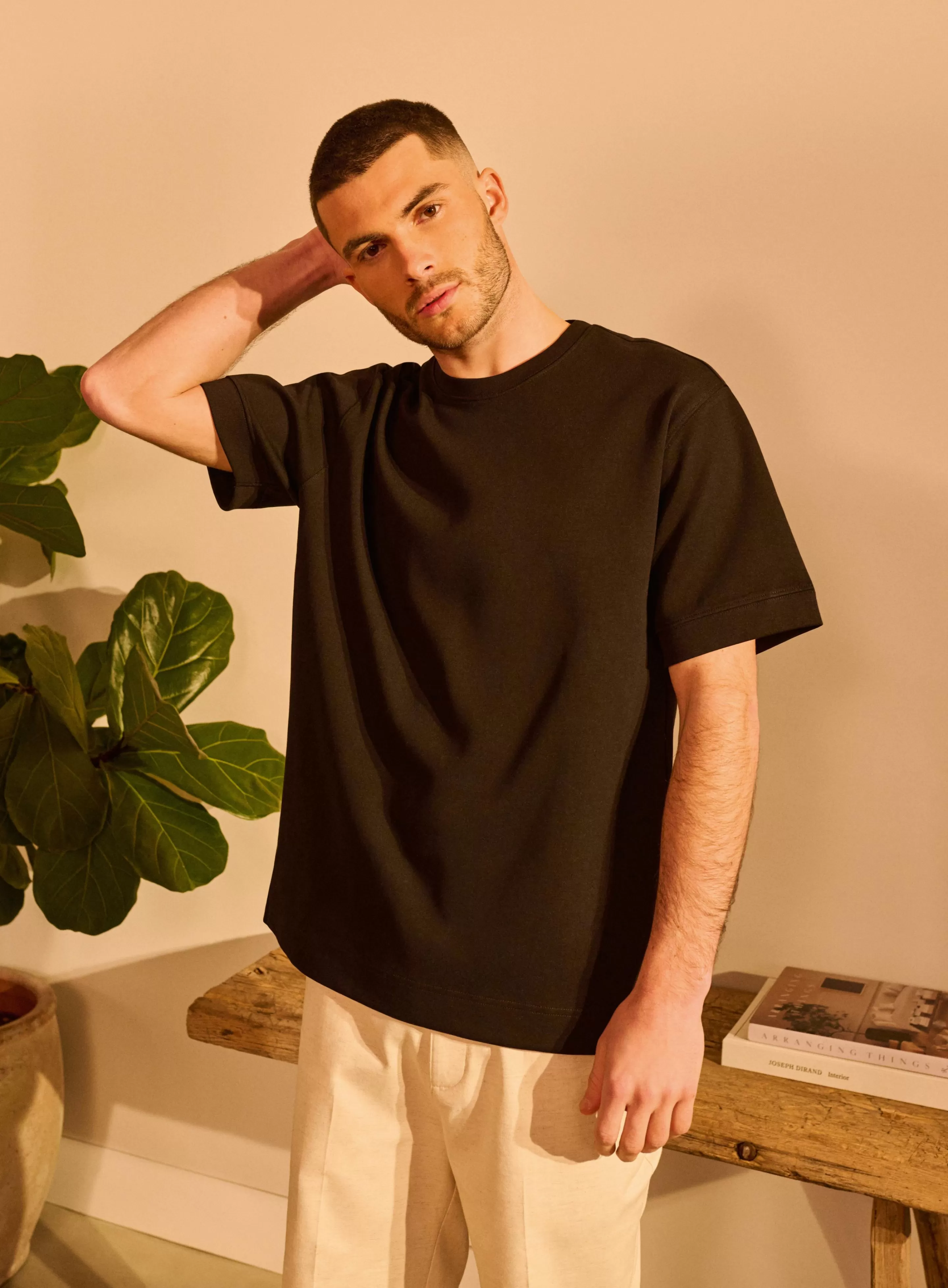 Hombre Primark Tops Y Camisetas | Camiseta De Manga Corta Y Cuello Redondo De Kem