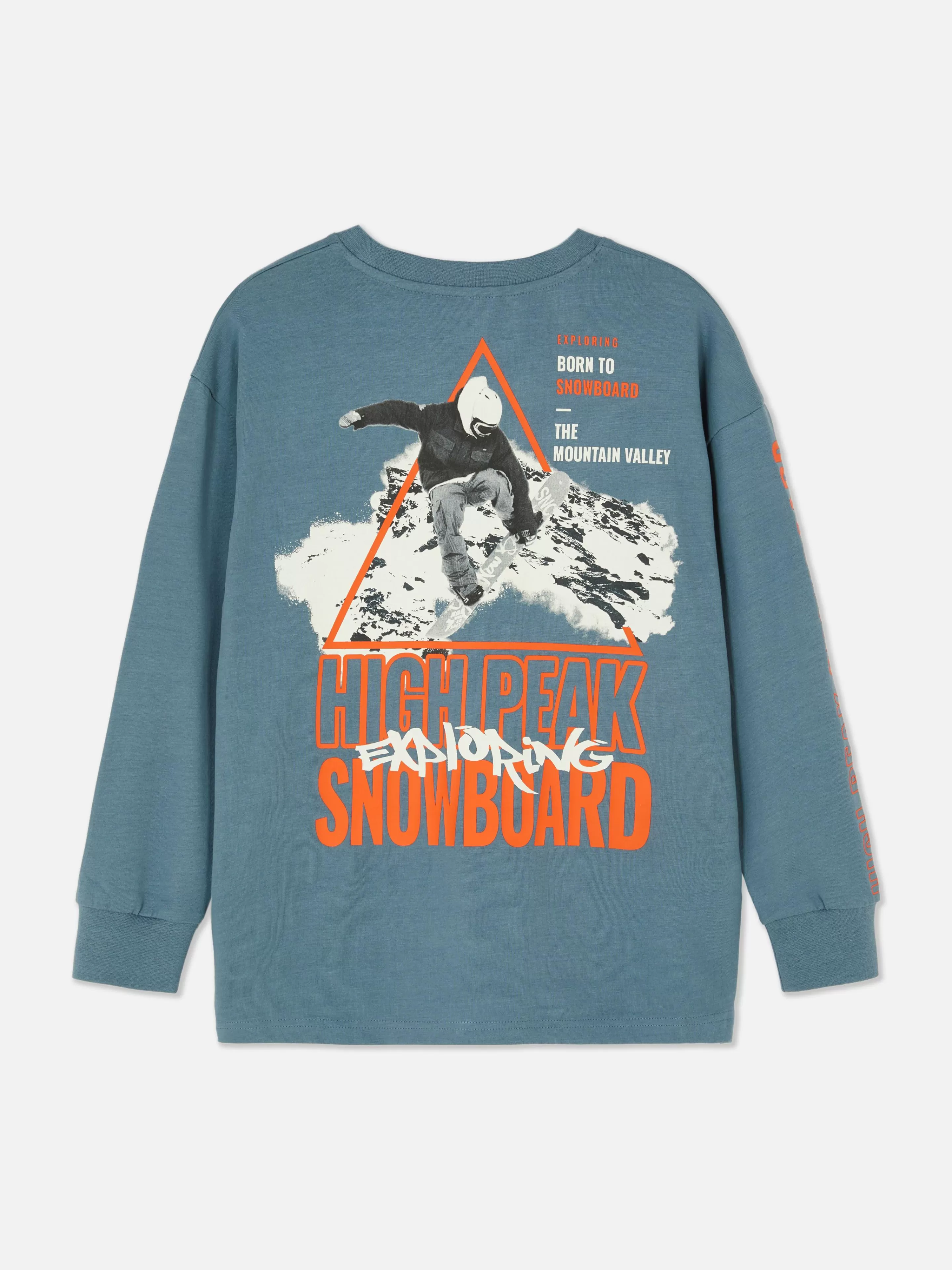 Niños Primark Tops Y Camisetas | Camiseta De Manga Larga Con Motivos De Snowboard