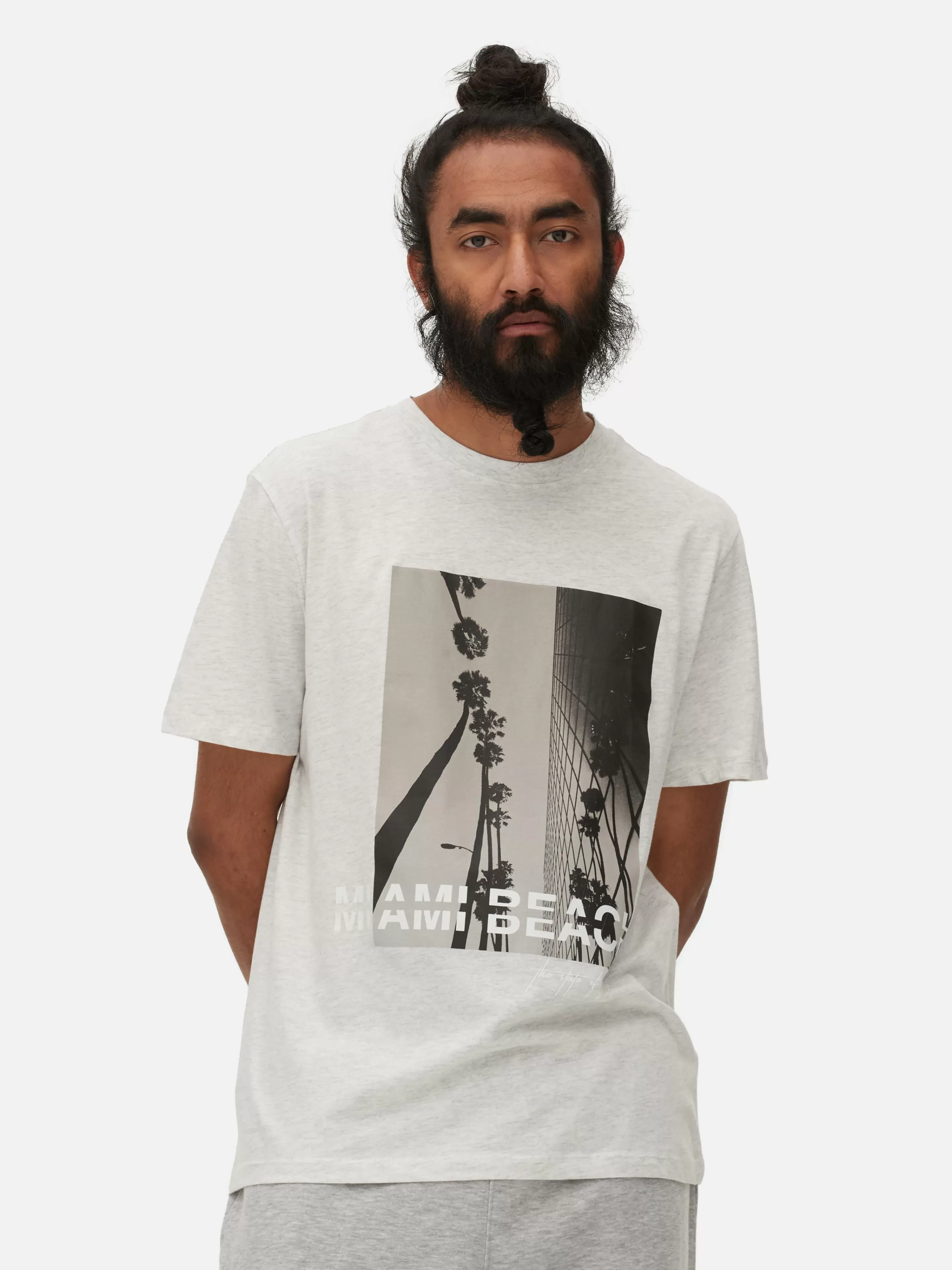 Hombre Primark Tops Y Camisetas | Camiseta De Miami Beach