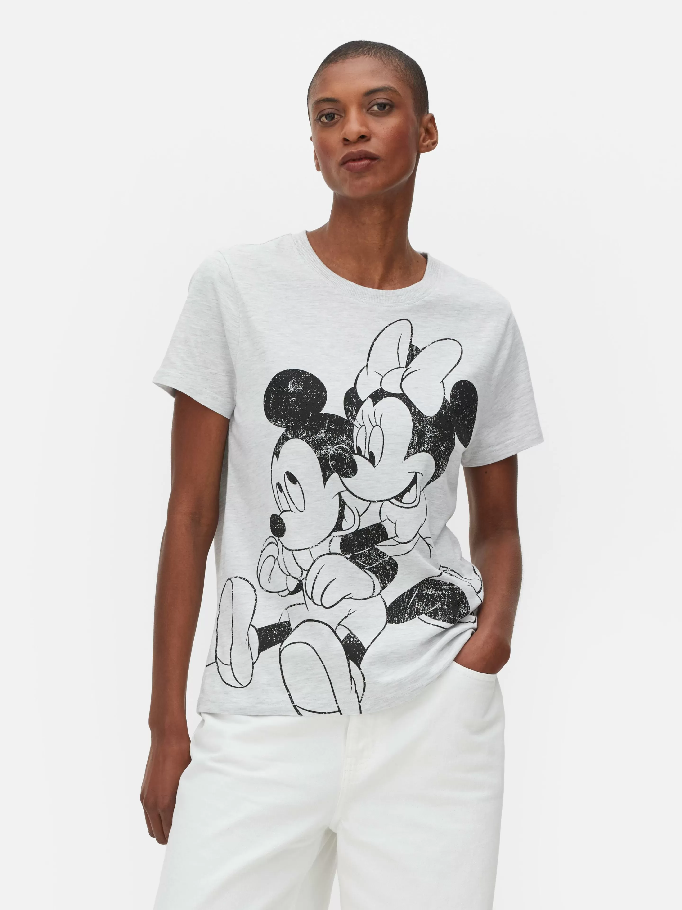 Mujer Primark Tops Y Camisetas | Camiseta De Mickey Y Minnie Mouse De Disney