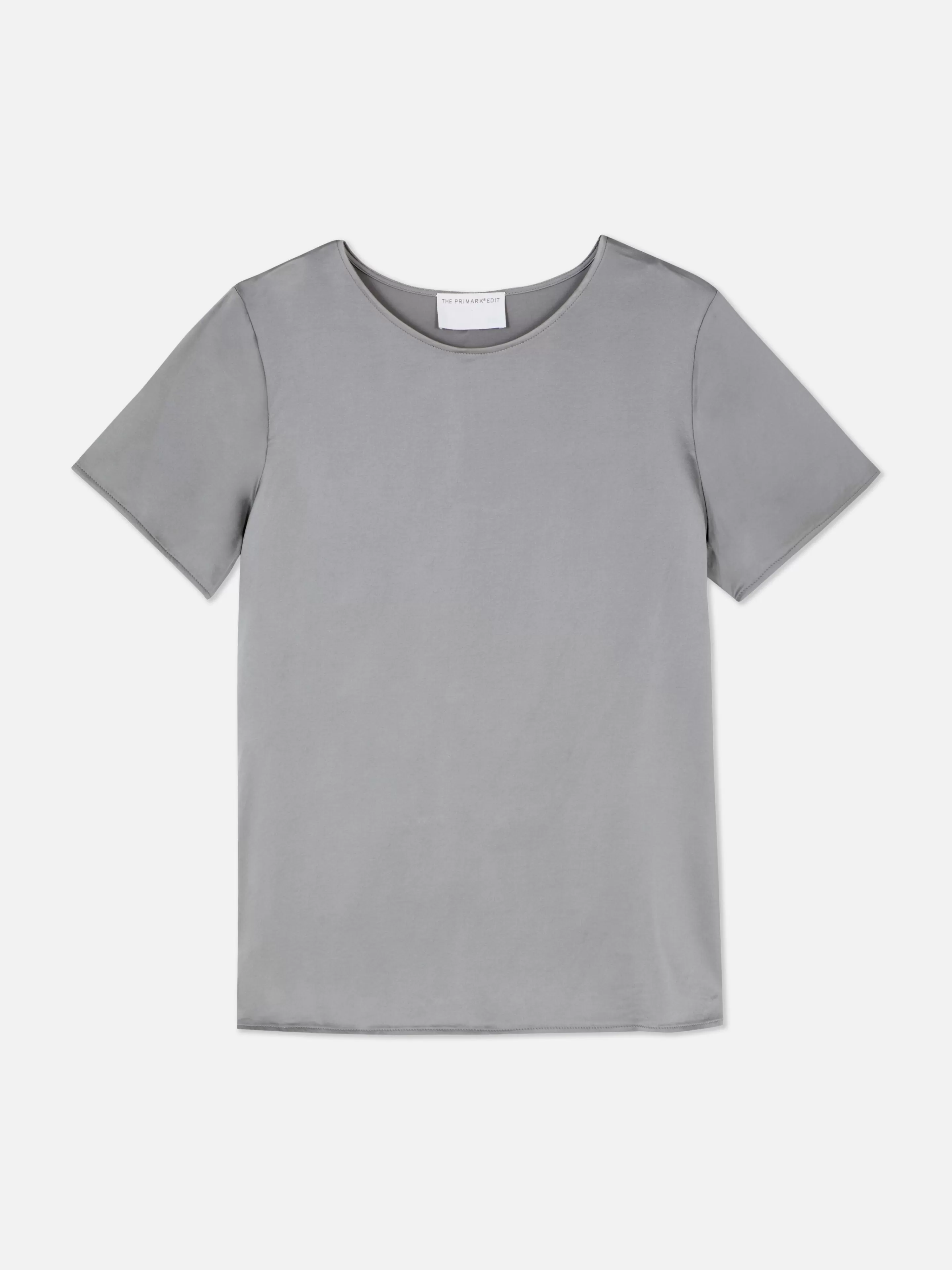 Mujer Primark Tops Y Camisetas | Camiseta De Satén De Manga Corta De The Edit