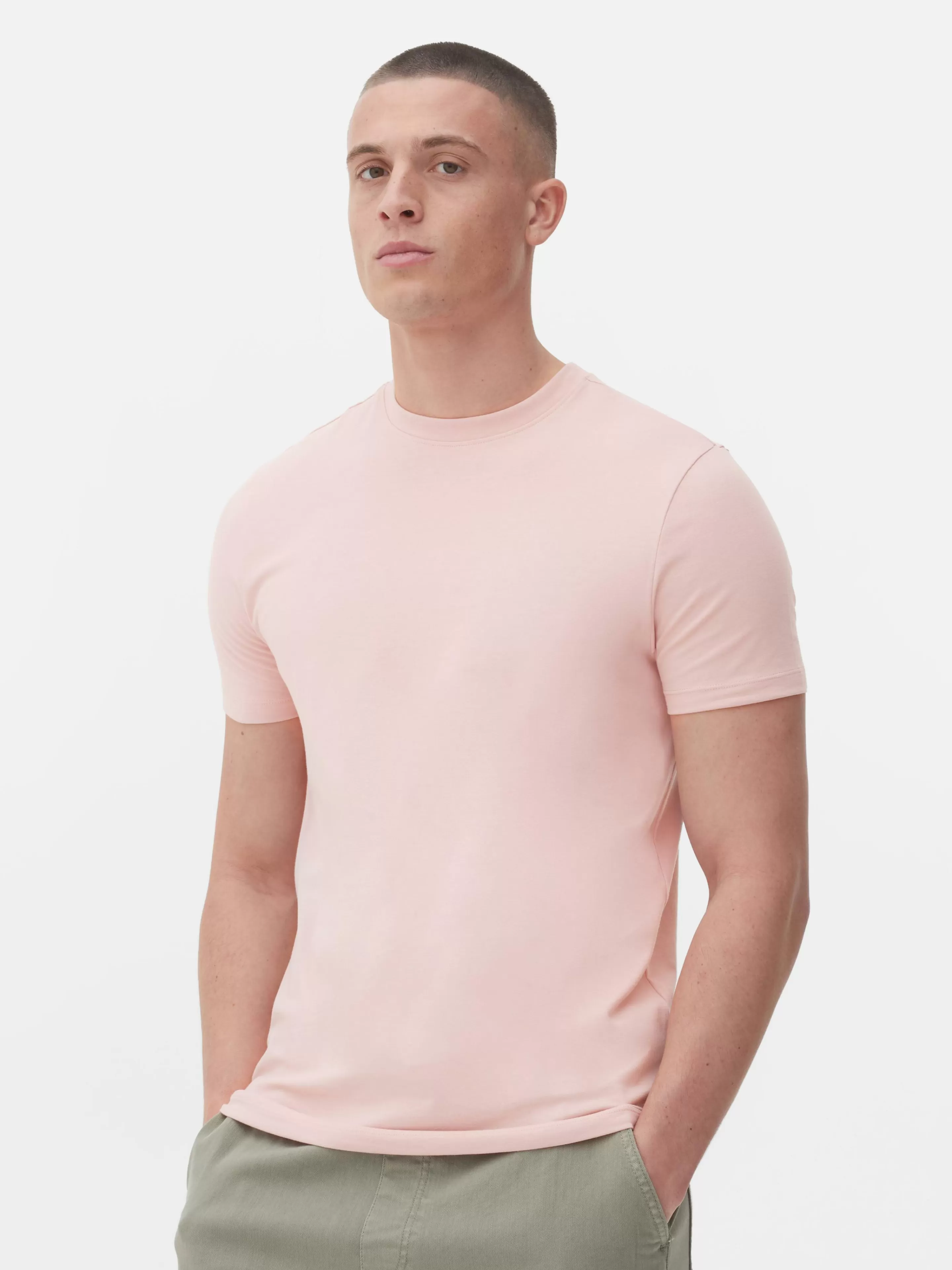 Hombre Primark Tops Y Camisetas | Camiseta Elástica Clásica