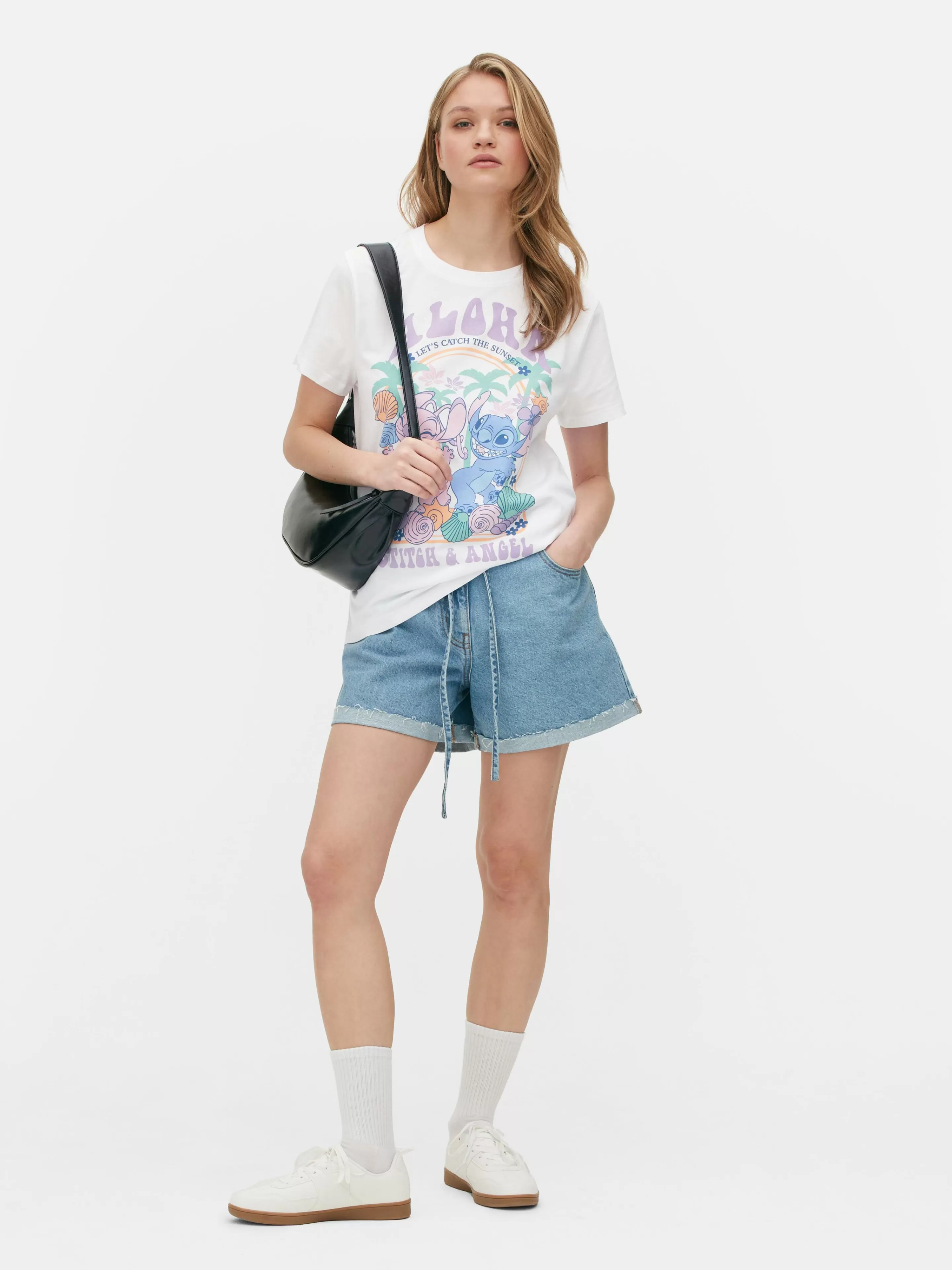 Mujer Primark Tops Y Camisetas | Camiseta Estampada «Aloha» De Stitch De Disney