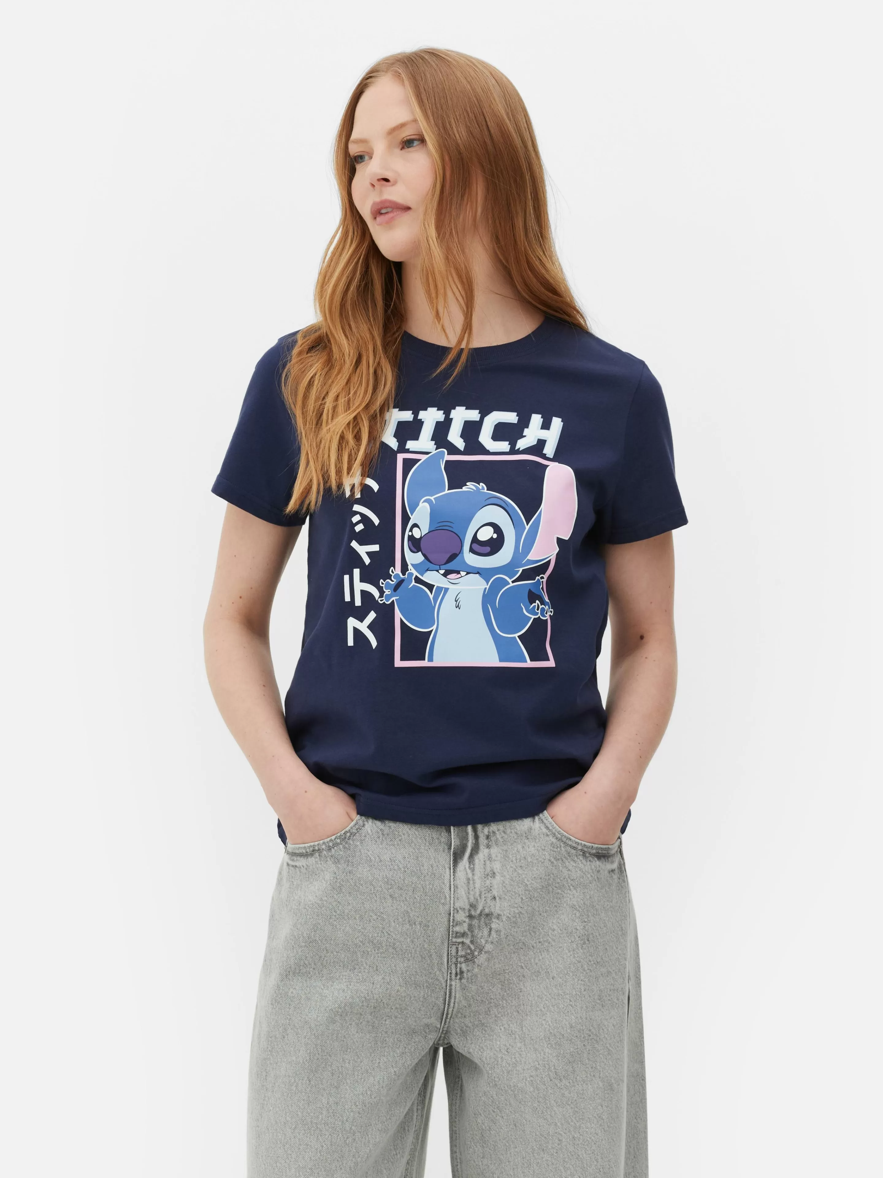 Mujer Primark Tops Y Camisetas | Camiseta Estilo Manga De Lilo Y Stitch De Disney