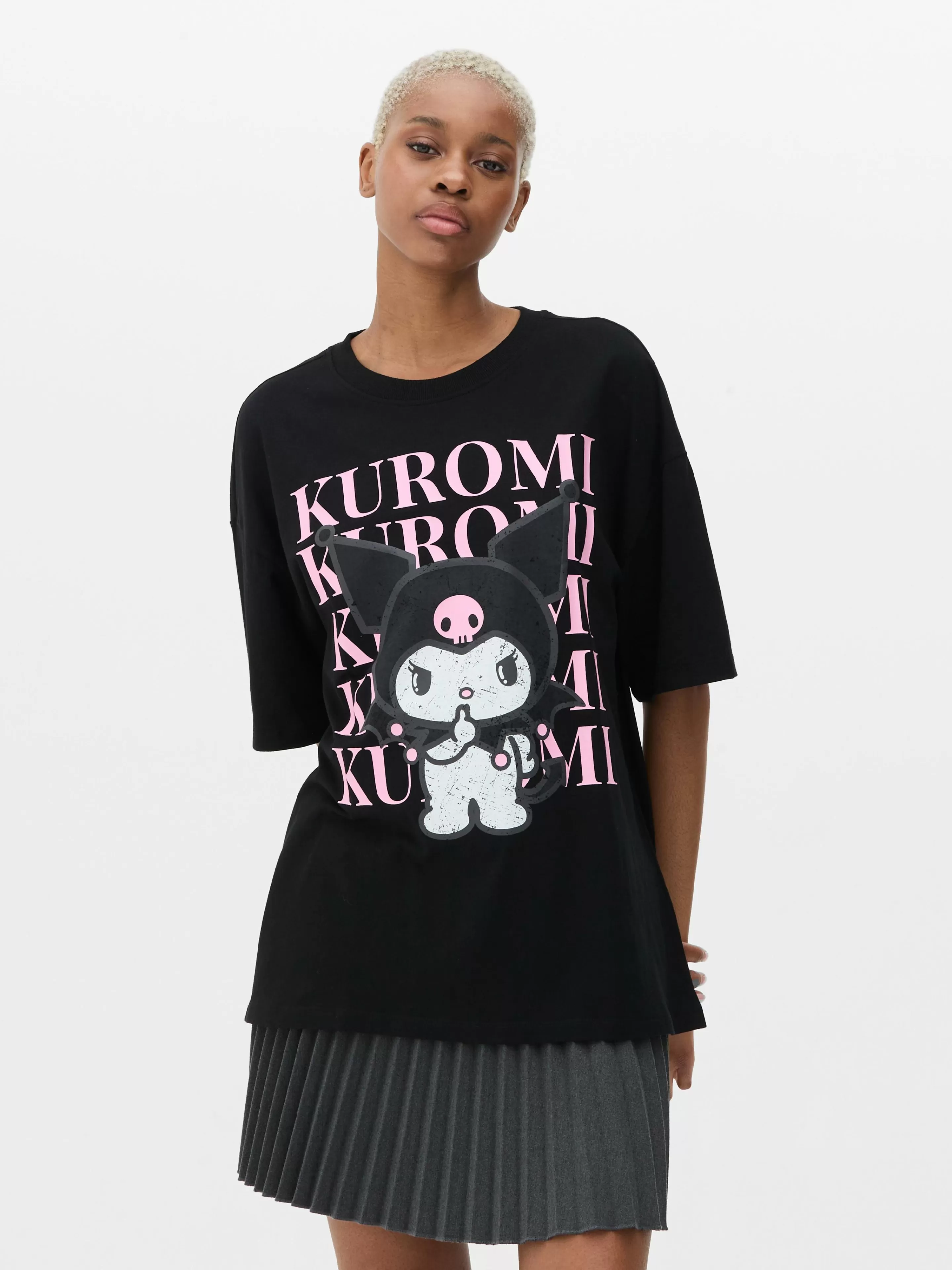 Mujer Primark Tops Y Camisetas | Camiseta Extragrande De Kuromi De Hello Kitty