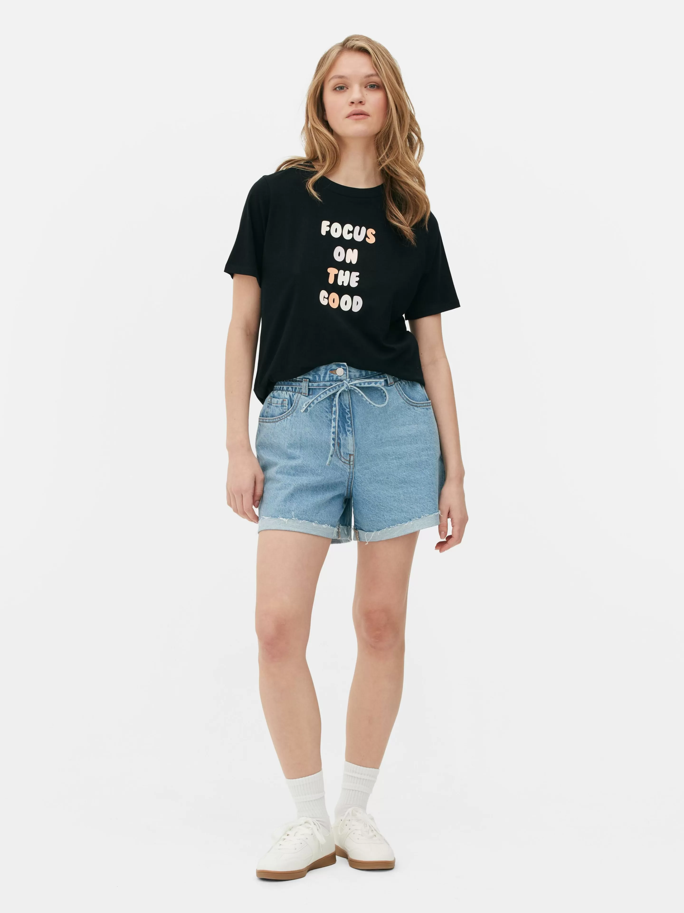 Mujer Primark Tops Y Camisetas | Camiseta Gráfica De Corte Recto