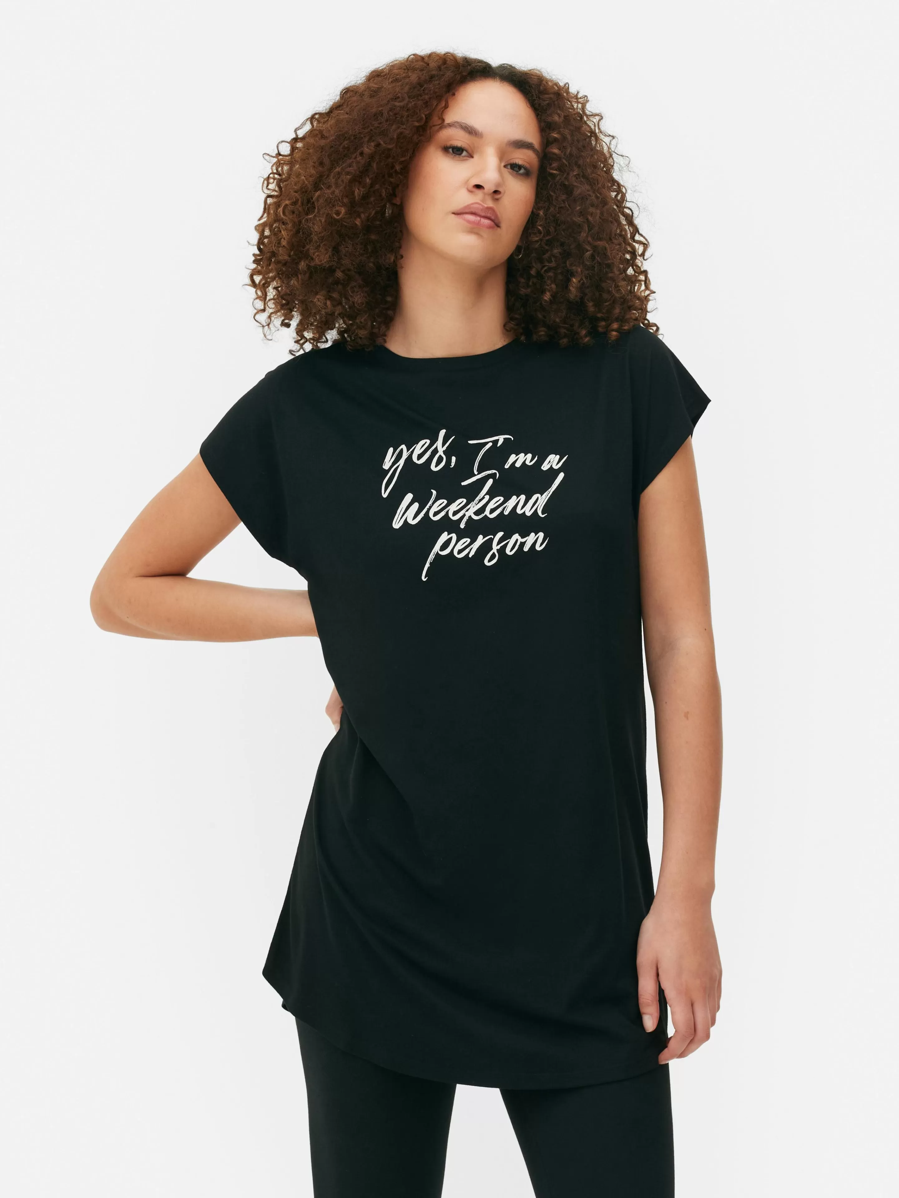 Mujer Primark Tops Y Camisetas | Camiseta Larga De Cuello Redondo