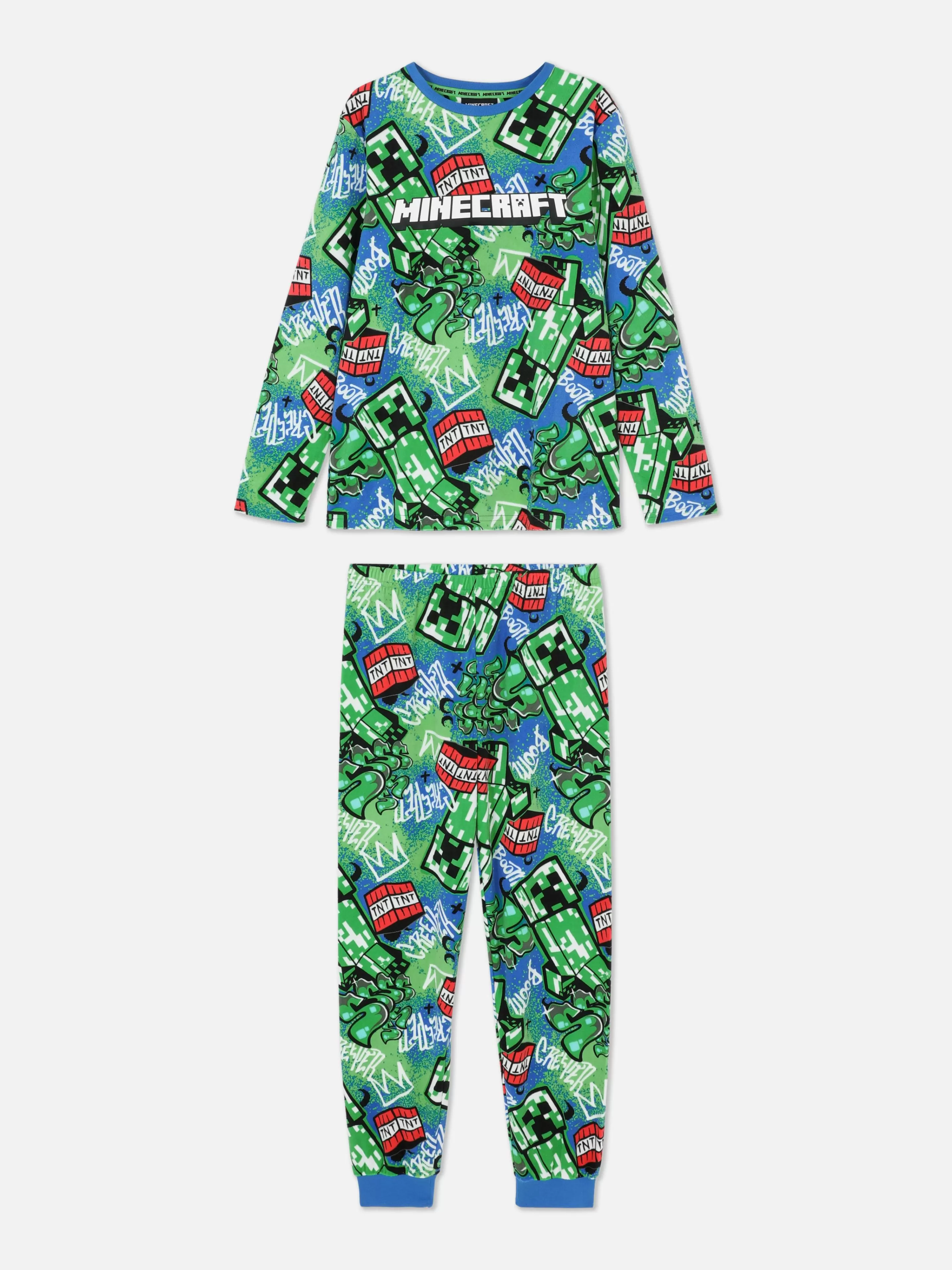 Niños Primark Pijamas Y Ropa Para Dormir | Camiseta Y Pantalón De Pijama Con Grafitis Minecraft