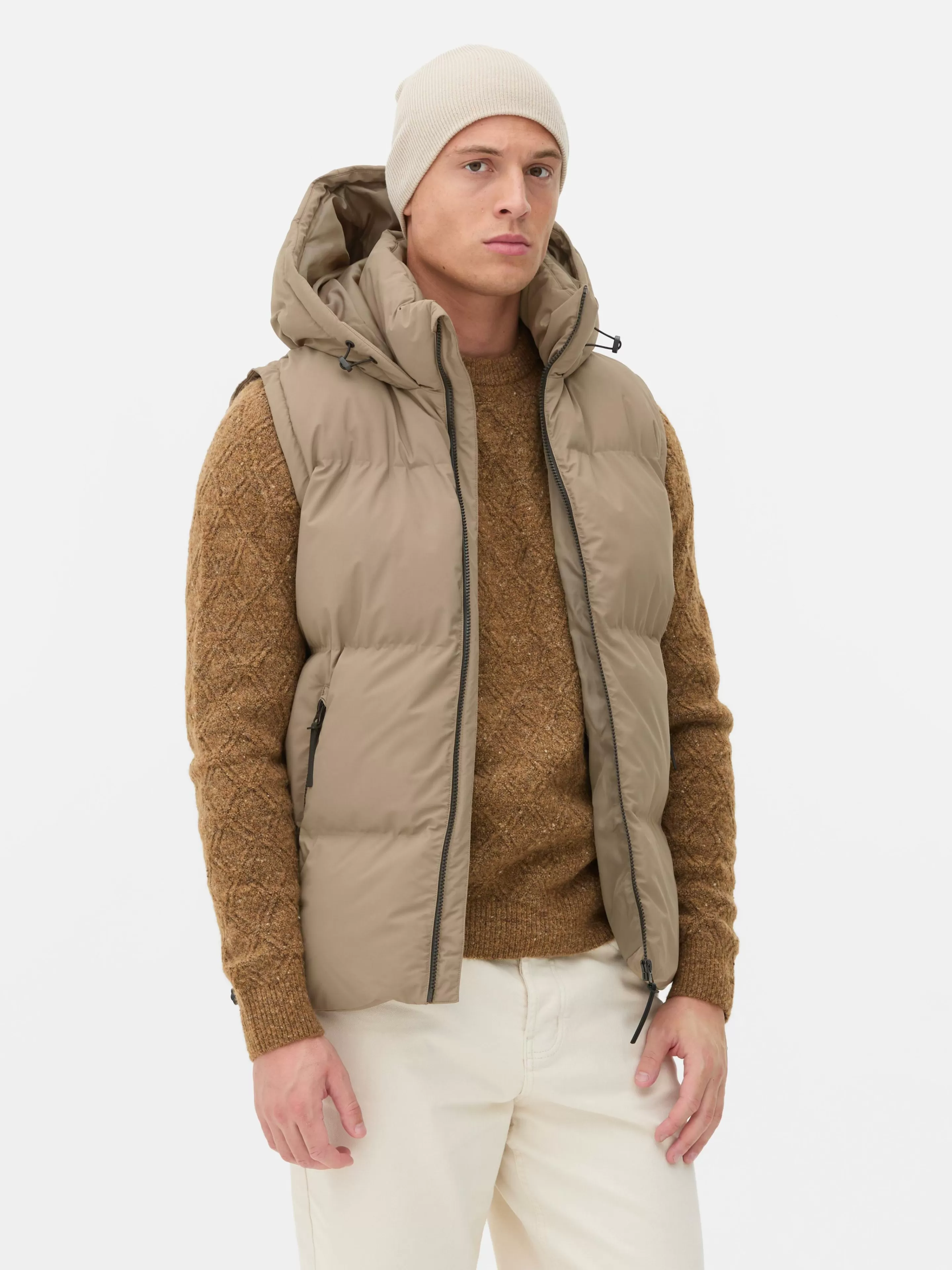 Hombre Primark Abrigos Y Chaquetas | Chaleco Acolchado Con Capucha