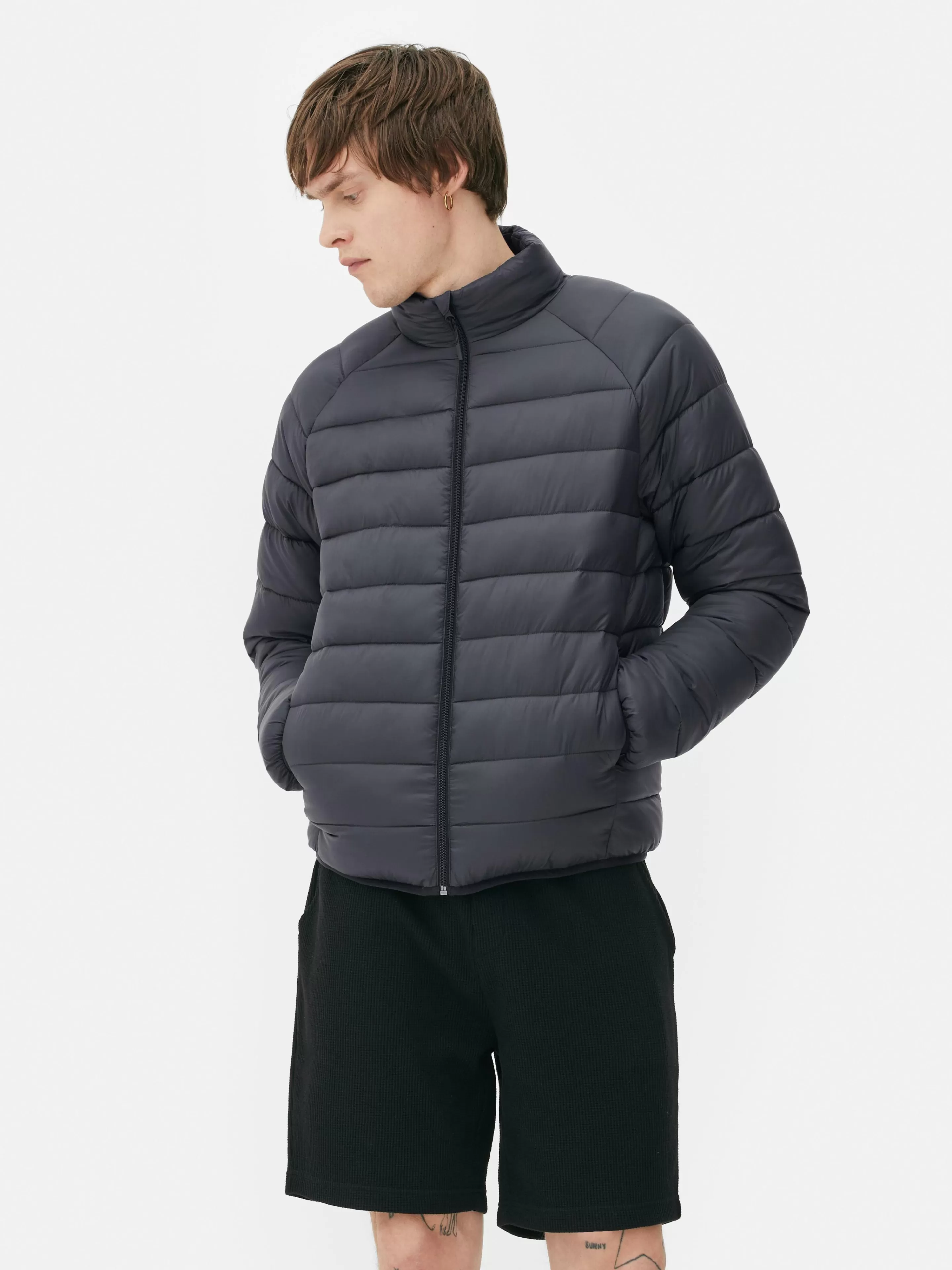 Hombre Primark Abrigos Y Chaquetas | Chaqueta Acolchada De Cuello Chimenea Essential