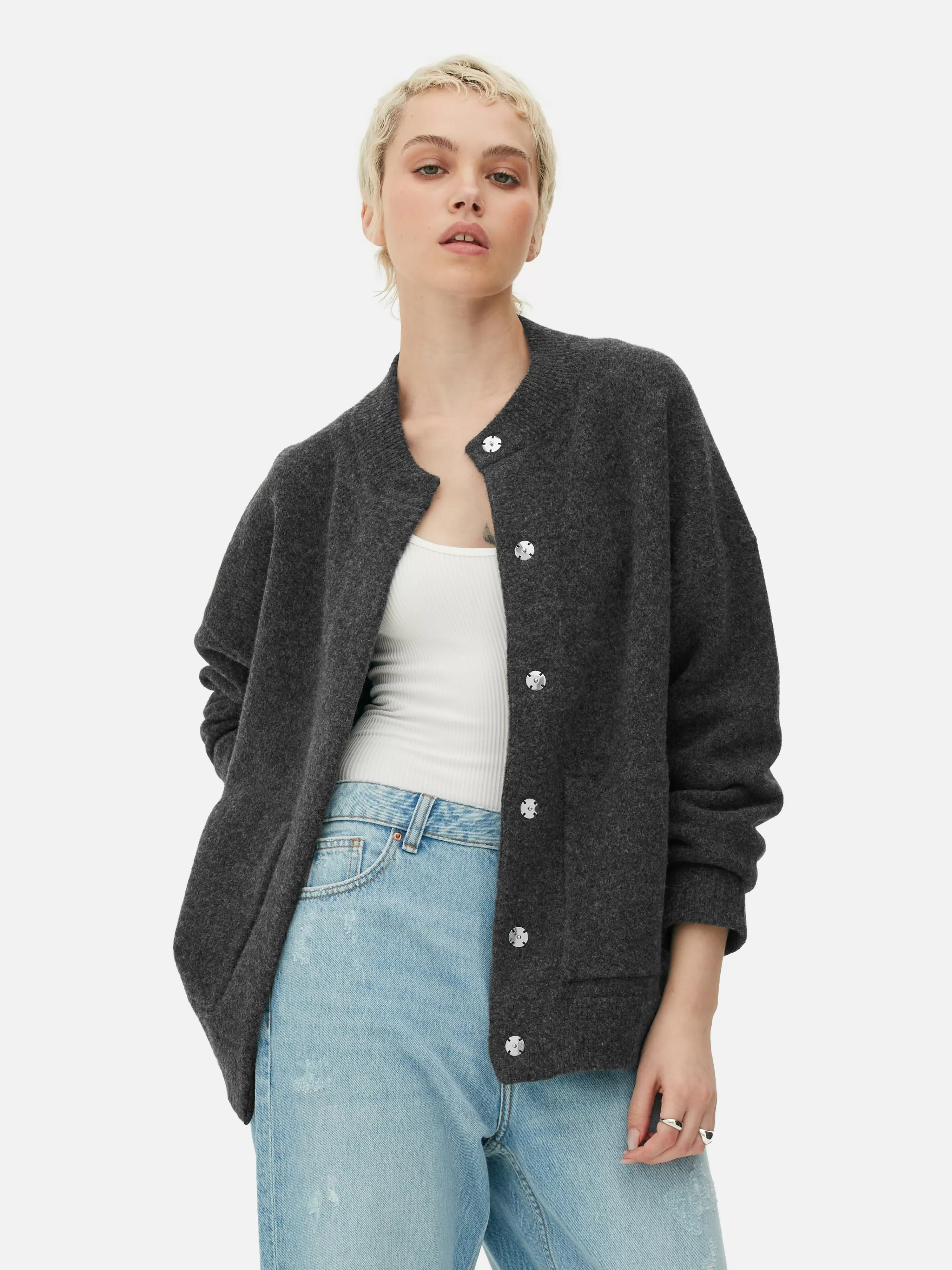 Mujer Primark Abrigos Y Chaquetas | Chaqueta Bómber De Punto Extragrande