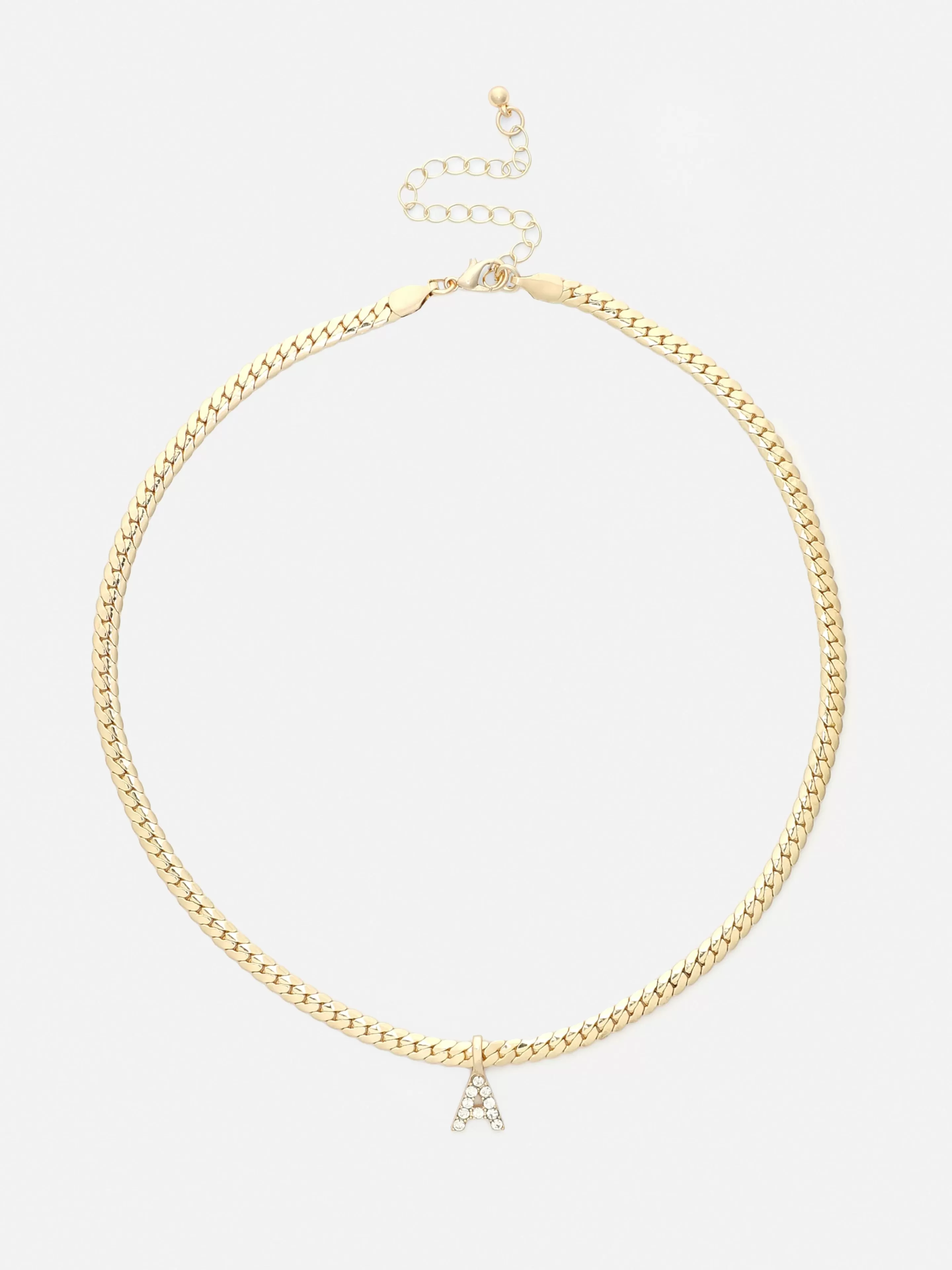 Mujer Primark Bisutería | Collar De Cadena De Serpiente Con Inicial De Strass