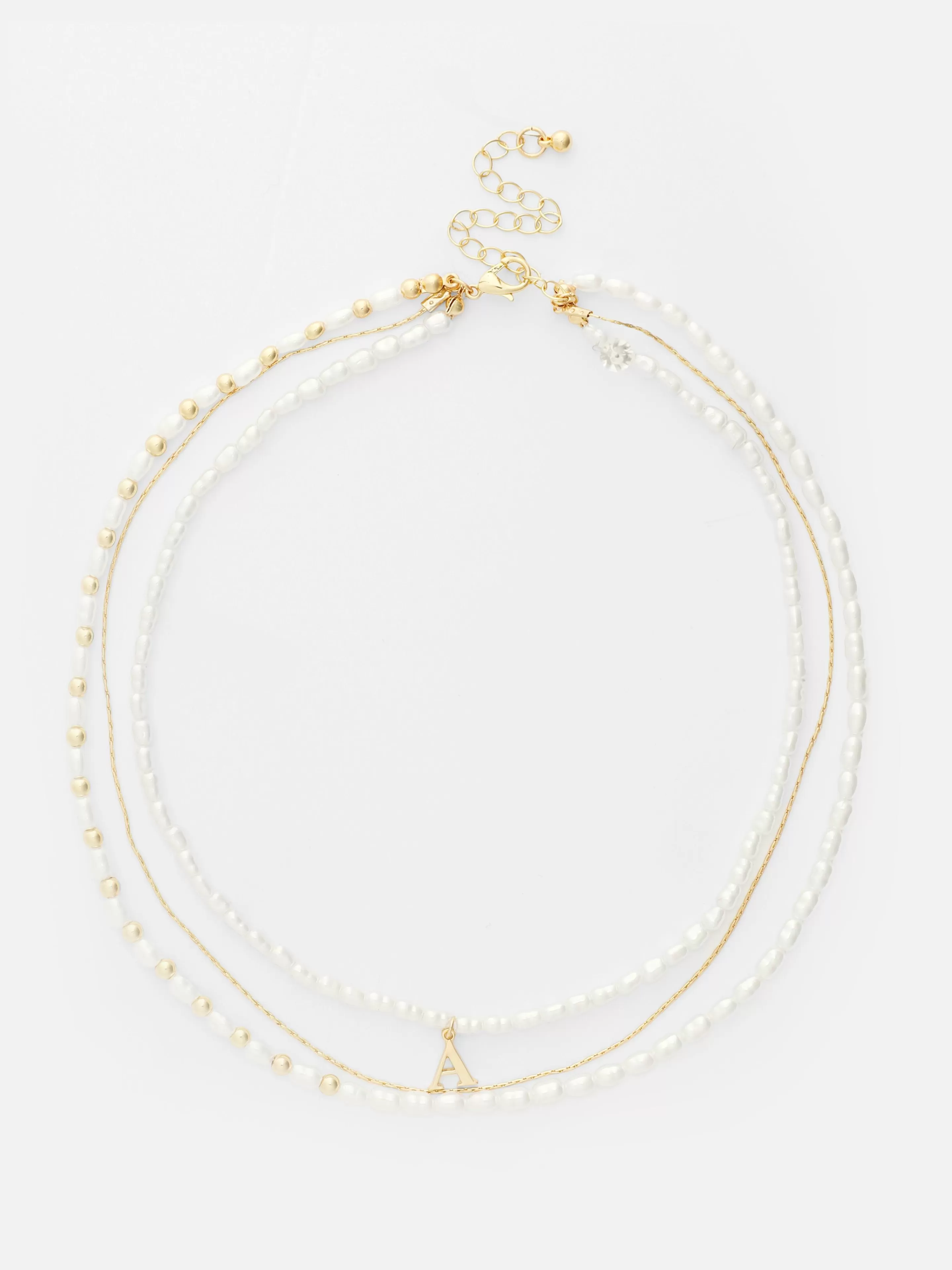 Mujer Primark Bisutería | Collar De Triple Cadena Con Inicial