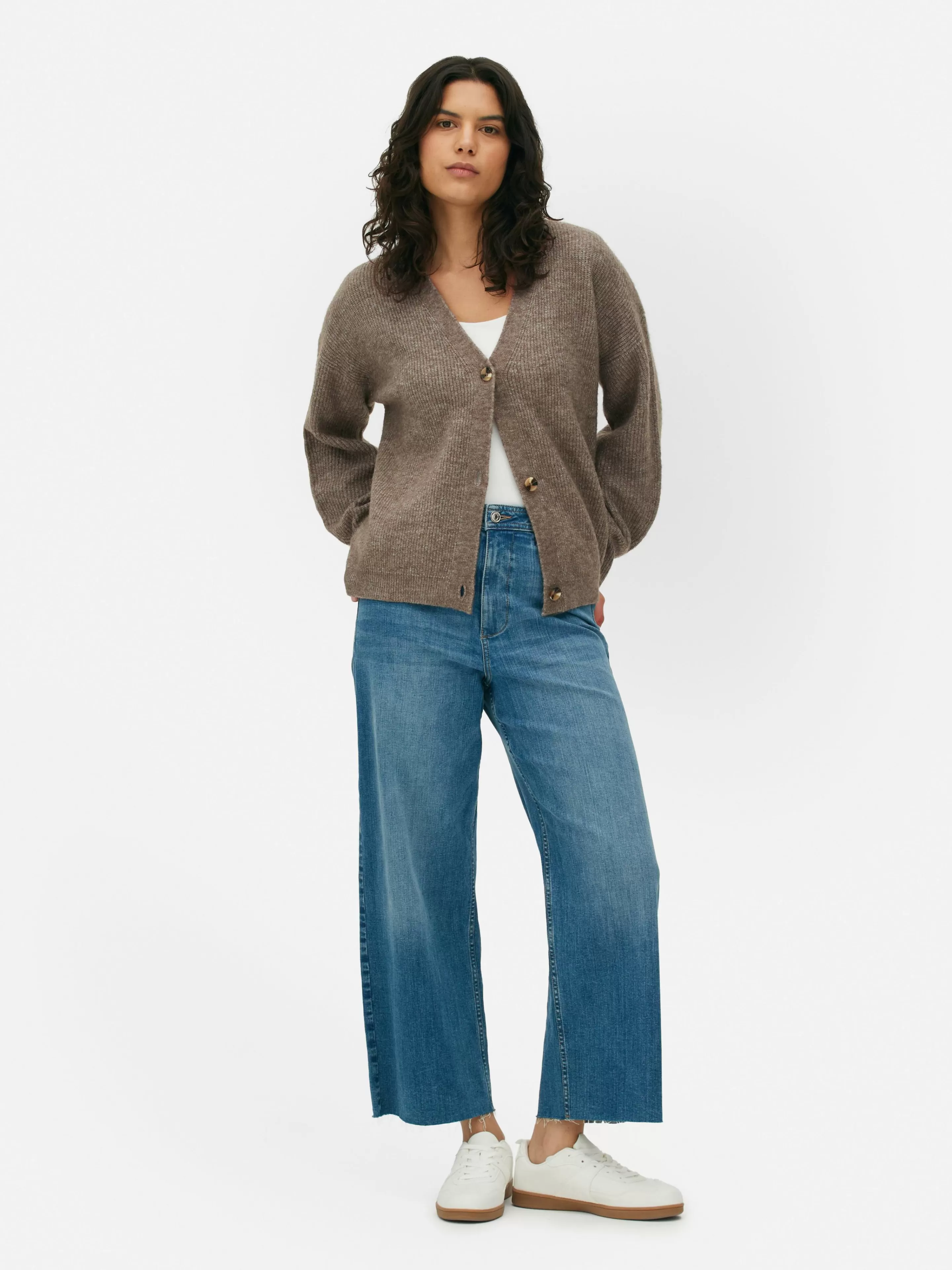 Mujer Primark Jerseys Y Cárdigans | Cárdigan Con Cuello De Pico Y Corte Holgado